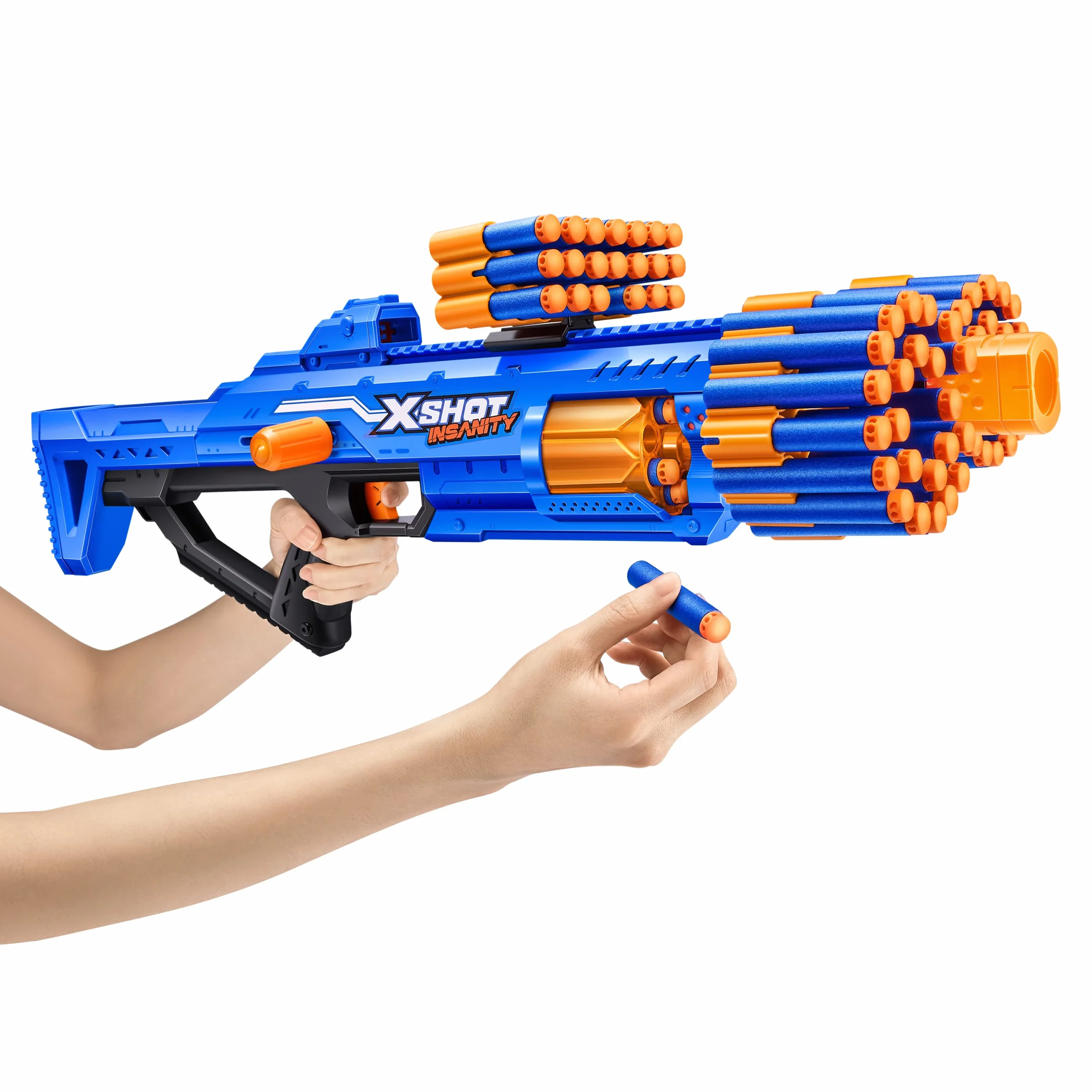 ZURU X-Shot Insanity Bezerko z 84 rzutkami, kieszonka powietrzna i przechowywanie rzutek, zabawka outdoorowa dla chłopców i dziewcząt, nastolatków i dorosłych