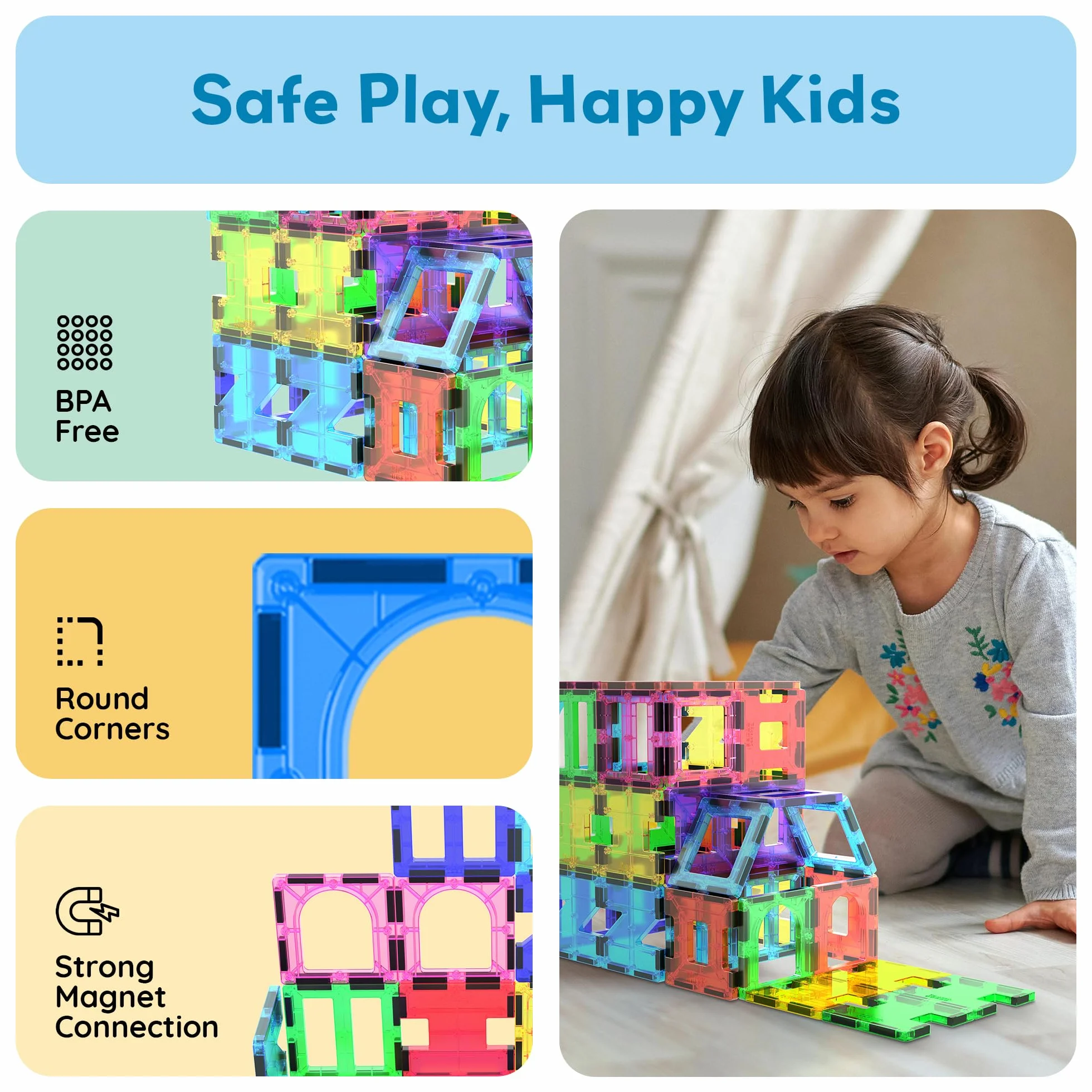 PicassoTiles PT42 Designer Artistry Kit 42 szt. Zestaw magnesów Building Tiles Clear Color Magnetic 3D Building Block - Kreatywność poza wyobraźnią! Edukacyjne, inspirujące, konwencjonalne,