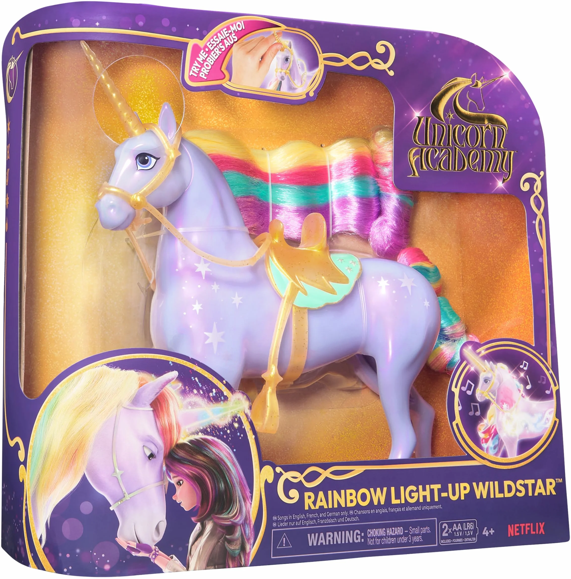 Unicorn Academy - The School of Unicorns - Wildstar Function Unicorn 28 Cm - Interaktywny jednorożec Dźwięki, piosenki i światła - Zabawki inspirowane Unicorns School Series - Zabawka dla dzieci od 4