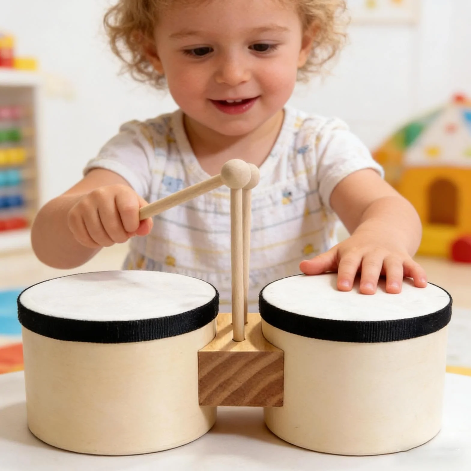 Zestaw perkusji bongo dla dzieci, przenośny system instrumentów rytmowych, mini zestaw do zabawy, zestaw do treningu perkusyjnego dla dzieci, dla początkujących do nauki muzyki, na imprezę w