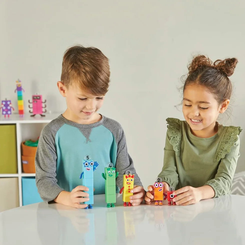 Przyjaciele Numberblocks 1 – 5 marki Learning Resources, Oficjalne zabawki kolekcjonerskie, Numberblocks Jeden, Dwa, Trzy, Cztery i Pięć w zestawie
