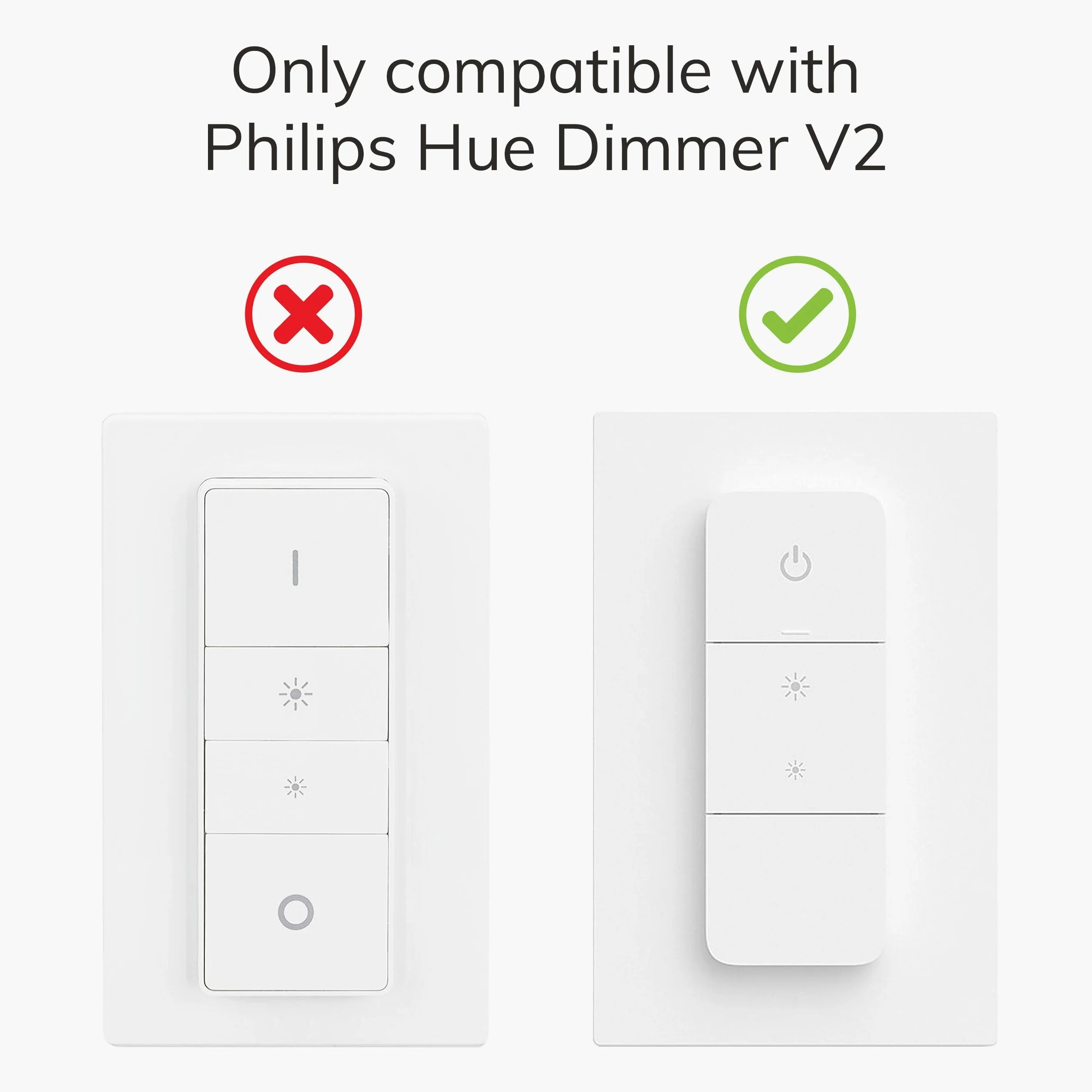 Pro Osłona Przełącznika dla Philips Hue Dimmer V2, Kompatybilna z Hue Switch Cover, Adapter Płyty Przełącznika Zdalnego Oświetlenia, 1-Gang (1-Pack)