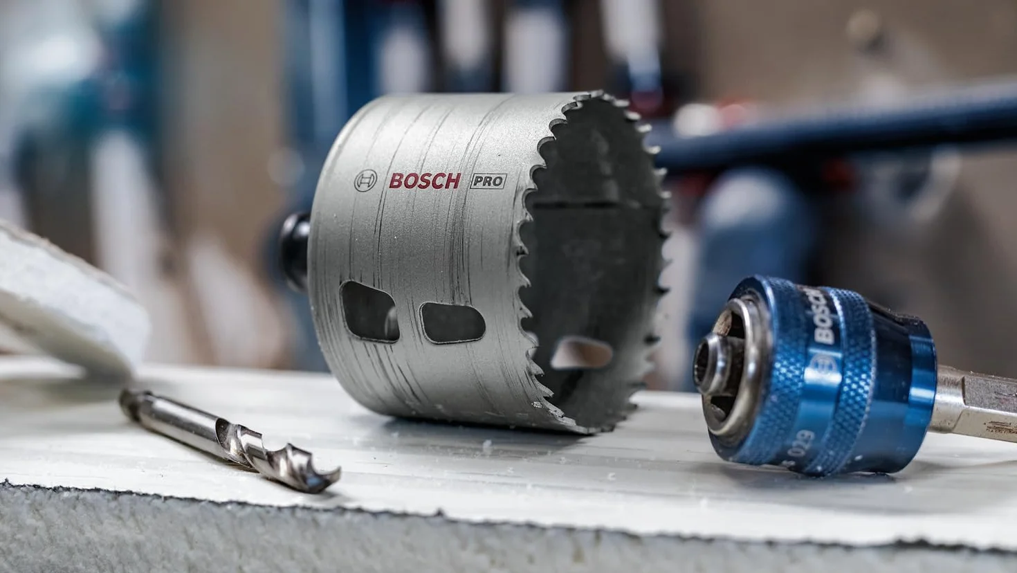 Bosch 1x Piła otwornica PRO Multi Material Power Change Plus (do Miękkie drewno, Płyta gipsowo-kartonowa, Ø 51 mm, Professional Akcesoria Wiertarki/Wkrętarki)