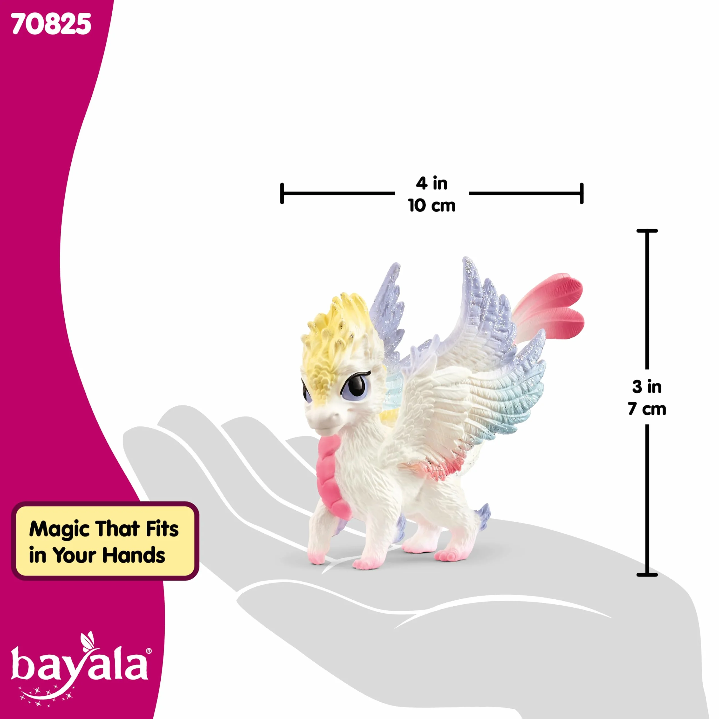 schleich BAYALA | Tęczowy smoczek 70825 | figurka z kolorowymi skrzydłami i brokatem | Dekoracja i figurka kolekcjonerska | Prezent dla dziewczynek i chłopców | Zabawka od 5 lat | 6 x 10 x 7 cm