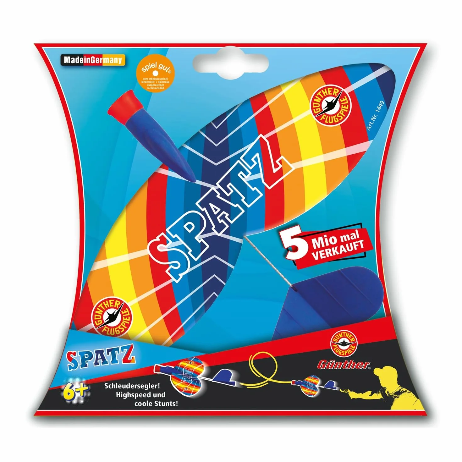 Paul Günther 1449 Spin glider Spatz samolot 24 x 20 cm