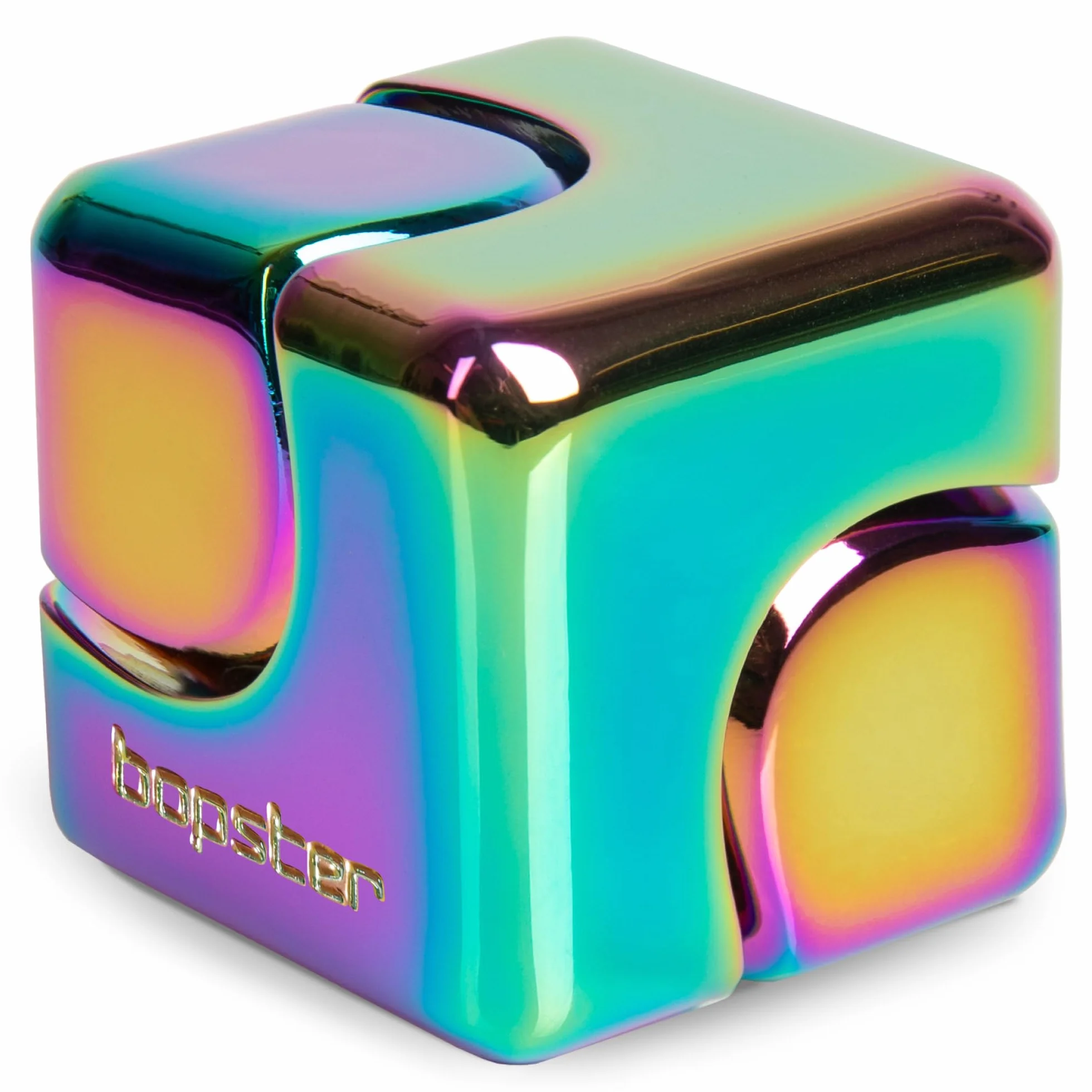 Bopster Fidget Cube Spinner | Anodyzowany metalowy ręczny spinner, zabawka sensoryczna i antystresowa dla dzieci i dorosłych, ADHD, ADD, autyzm, idealny prezent, opalizujący