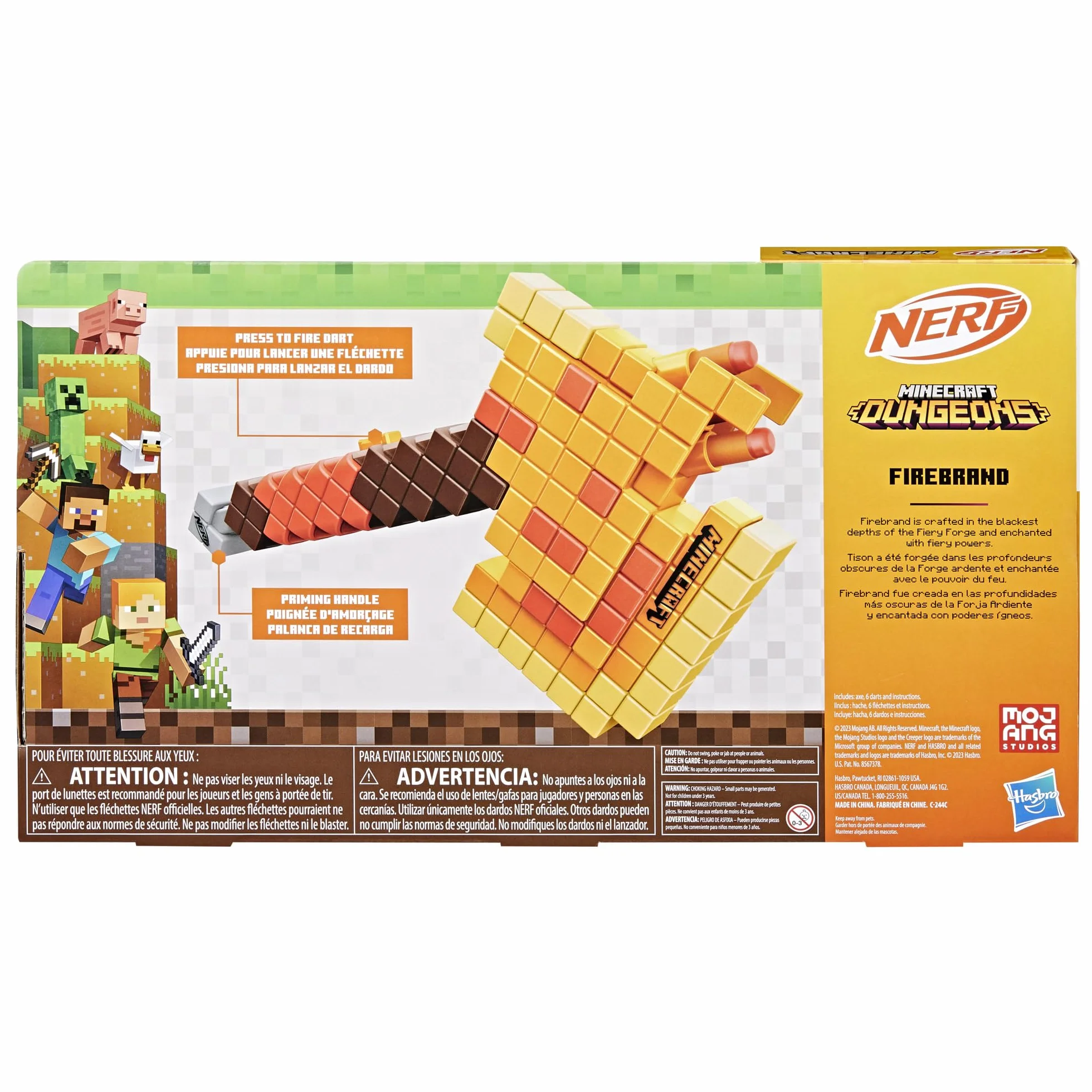 NERF Strzelający strzałkami topór Nerf Minecraft Firebrand