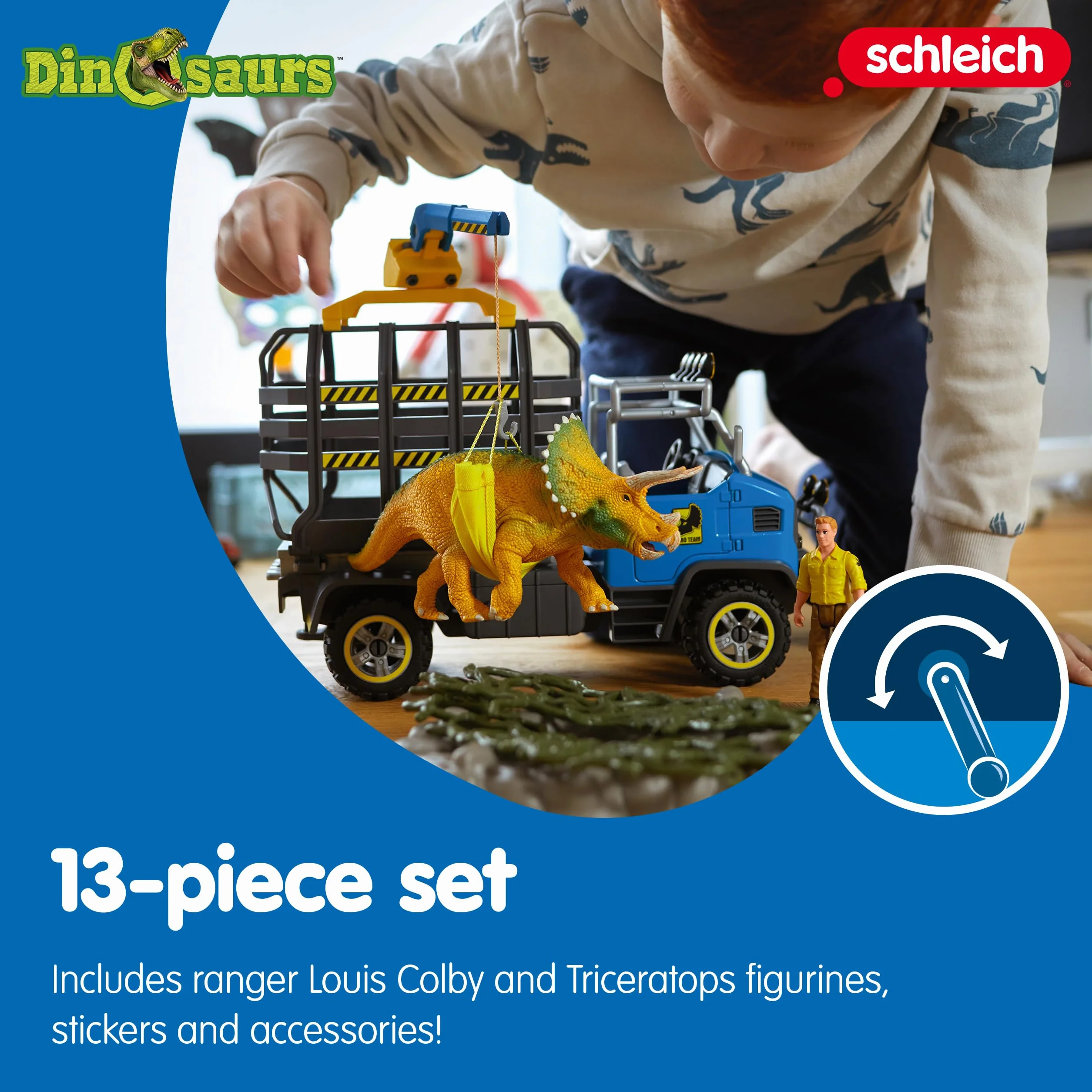schleich DINOSAURS | Misja Transportu Dinozaurów 42565 | zestaw z figurkami, wieloma funkcjami i licznymi akcesoriami | prezent dla dziewczynek i chłopców | zestaw do zabawy od 5 lat | 43 elementów