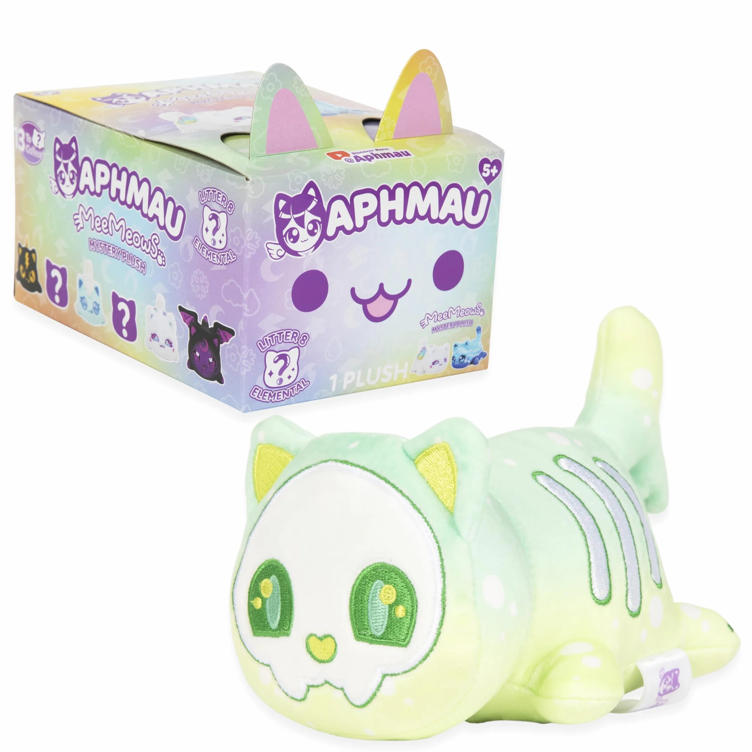 Aphmau MeeMeow Mystery Plush 15.2 cm – seria 8, kanał gier YouTube Minecraft, Blind Box, 1 z 8 możliwych, zabawny element MeeMeows inspirowany Minecraftem, oficjalny produkt