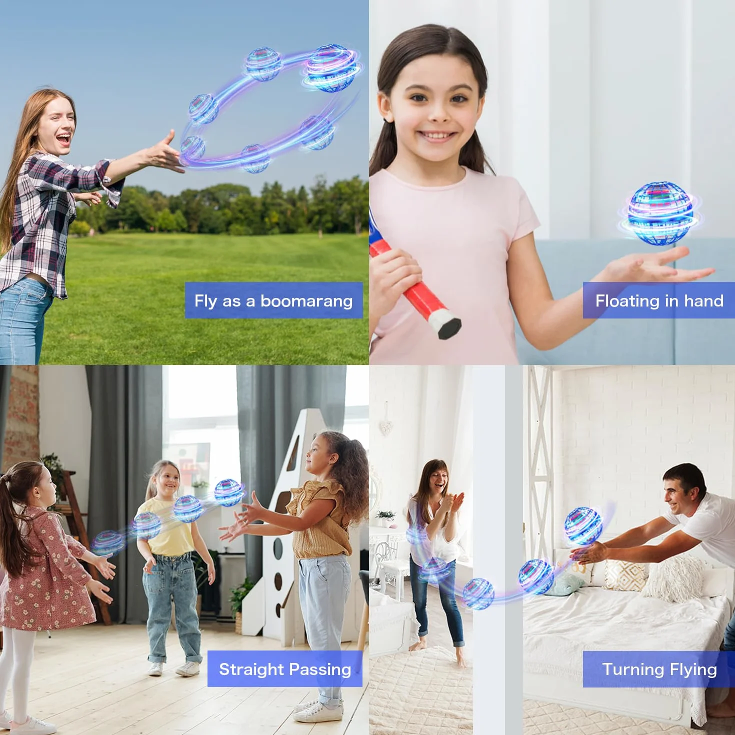 Latająca piłka, Hover Flying Ball Fliegensphere Magic Schwebender Afara Fly Orb Flugball, Hoverball Spinner Mini Dron Dekompresyjny samolot dla dzieci, prezenty dla chłopców i dziewczynek na zabawę