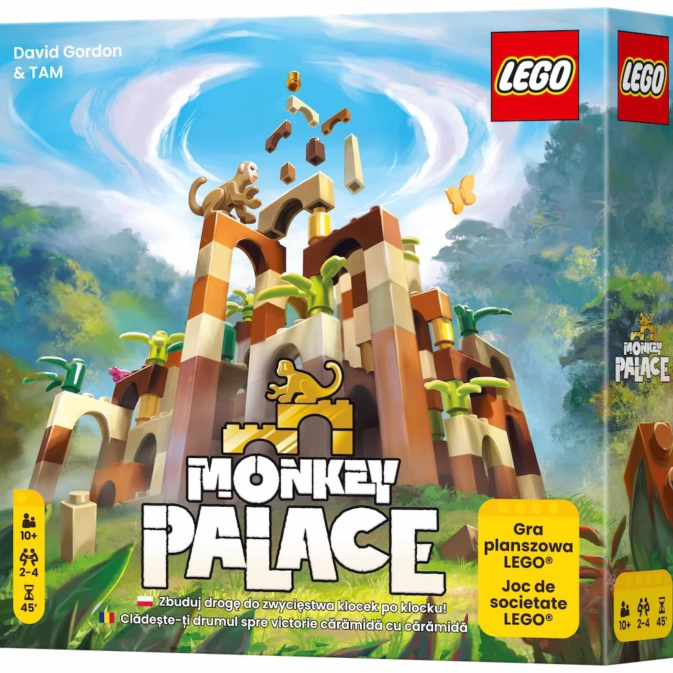 Dotted Games - Monkey Palace (edycja PL) Gra planszowa LEGO: Zbuduj drogę do zwycięstwa klocek po klocku! Rodzinna gra z układaniem klocków dla dzieci i dorosłych; Wiek 10+;2-4 graczy; Czas 45+ min.