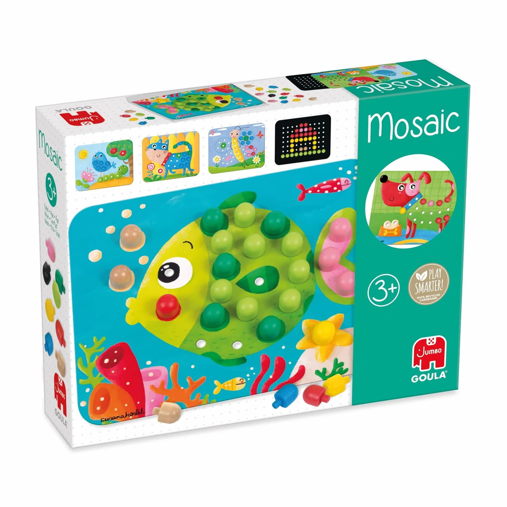 Jumbo Spiele D53136 – drewniana zabawka mozaikowa dla małych dzieci, od 3 lat