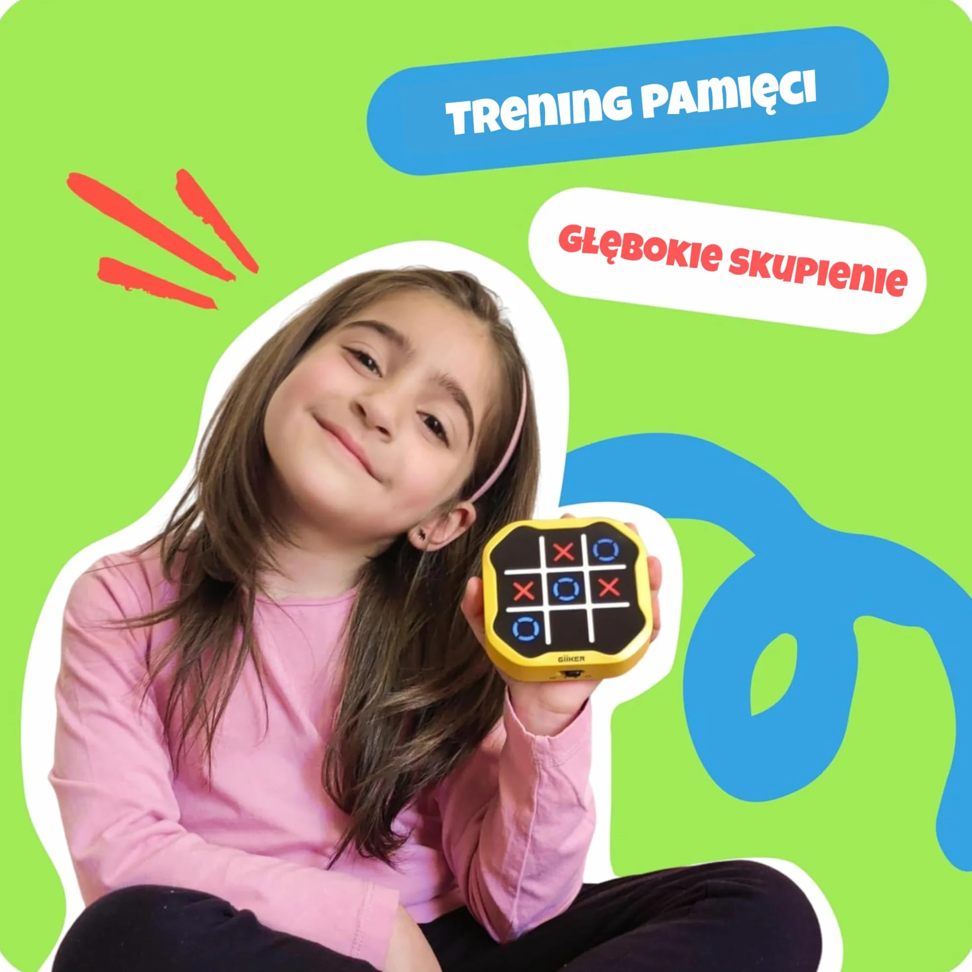 GiiKER Tic Tac Toe Bolt Game, przenośna konsola do gier logicznych 3 w 1, przenośne gry podróżne dla edukacji i rozwoju pamięci, prezenty urodzinowe dla wszystkich grup wiekowych (zielony)