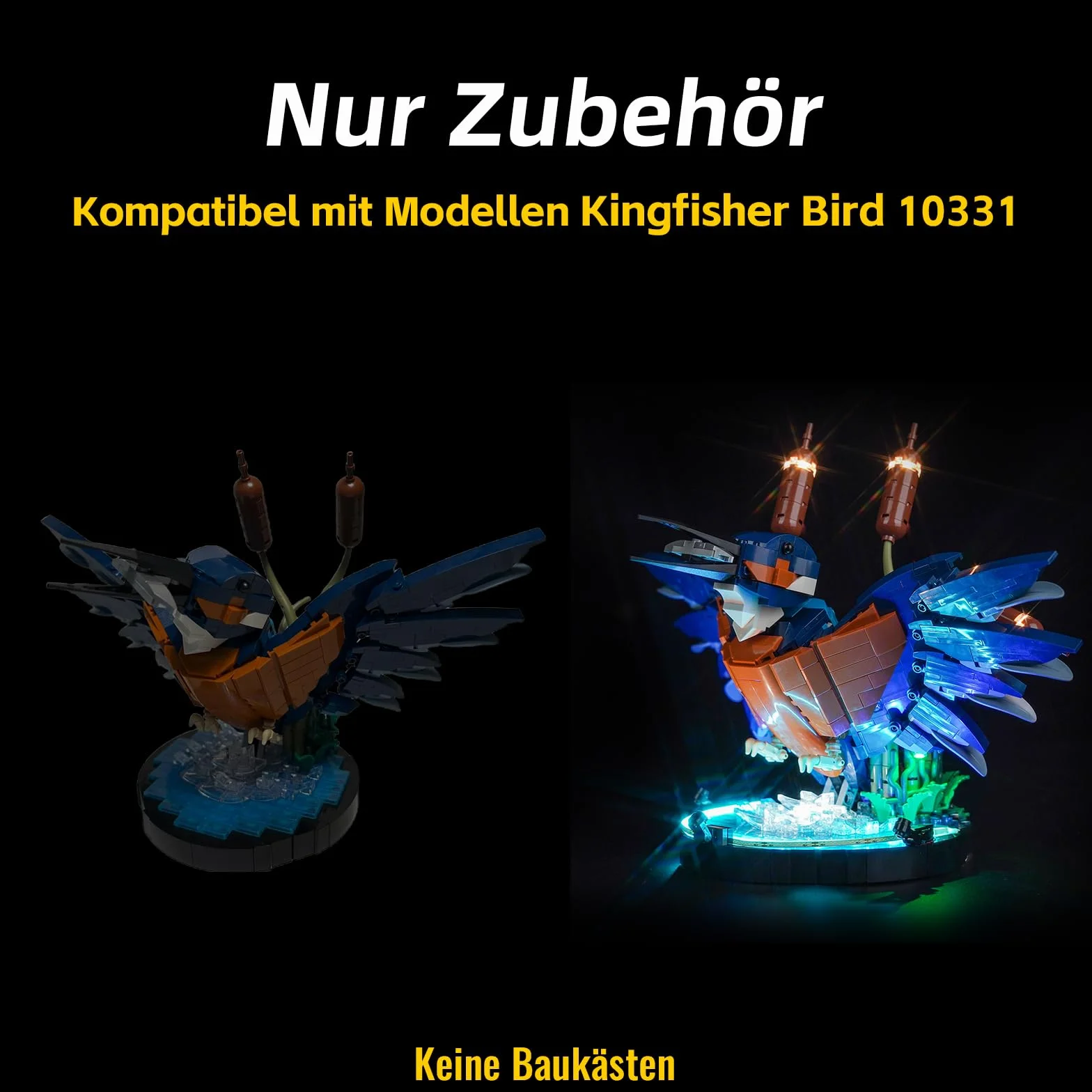 BrickBling Zestaw świateł LED do Lego 10331 Kingfisher Bird (bez Lego), zestaw oświetlenia dekoracyjnego dla Lego Kingfisher Bird, kreatywne zabawki