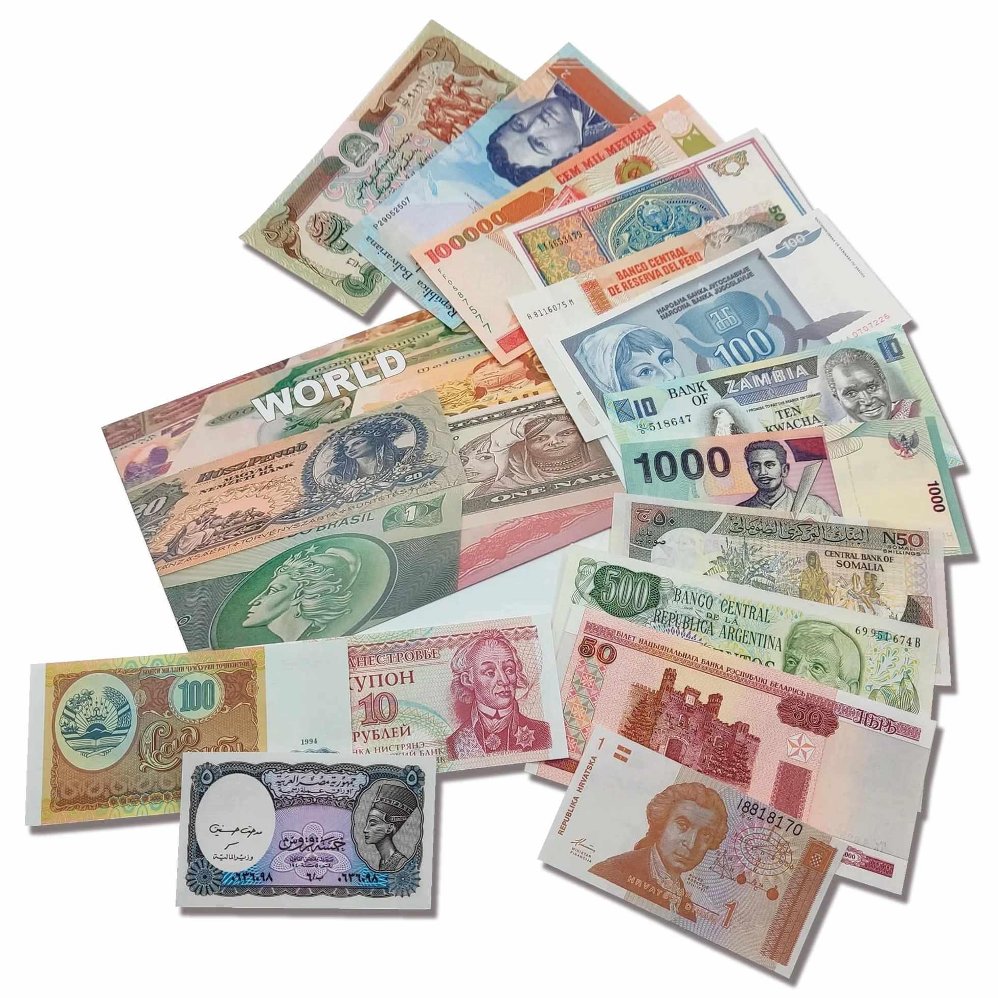 Kolekcja World Banknotes - 15 banknotów z 15 różnych krajów świata