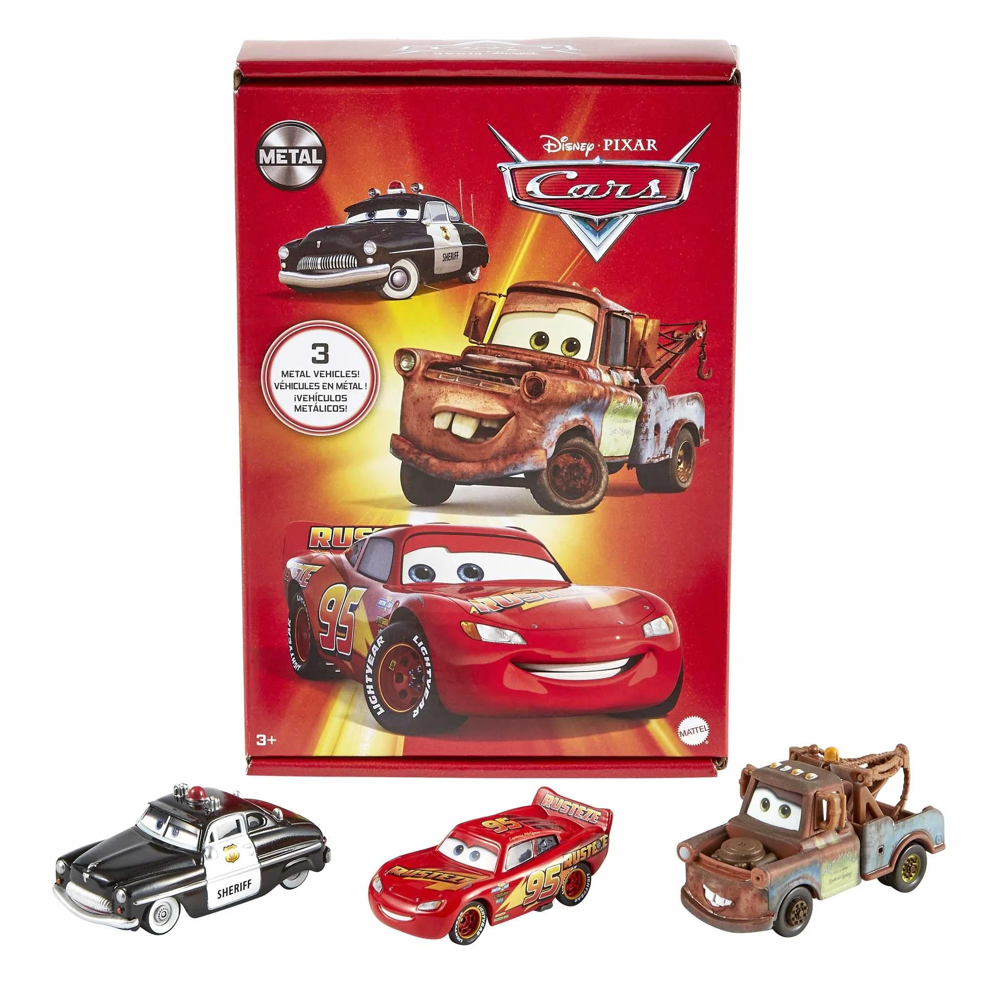 Mattel Disney Pixar Cars - pojazdy Disney Pixar Sprężyny Chłodnicy 3-Pak popularne odlewane pojazdy Zabawki Wiek 3 plus HBW14