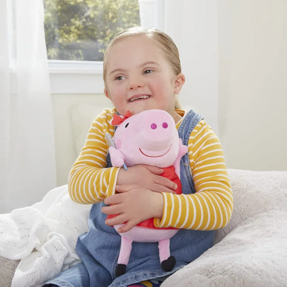 Peppa Pig Peppa Wanta, Śpiewający plusz z brokatową czerwoną sukienką i kokardą, śpiewaj 3 piosenki, od 3 lat