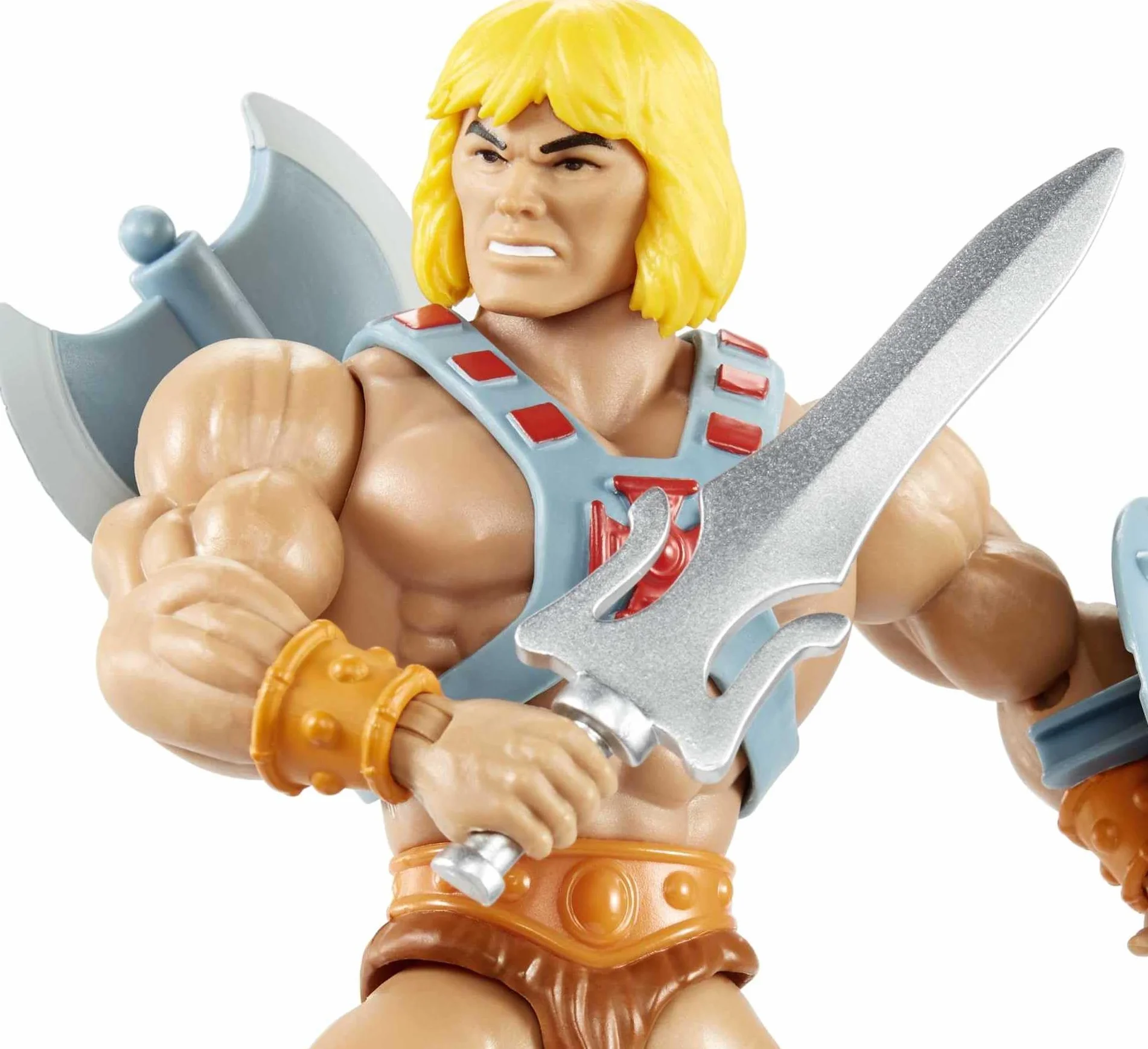 Masters of the Universe Origins He-Man Figurka (ok. 14 cm w skali), główny bohater serialu „He-Man i władcy wszechświata” z lat 80., szczegółowy wygląd, zabawka dla dzieci 6+, JNP97