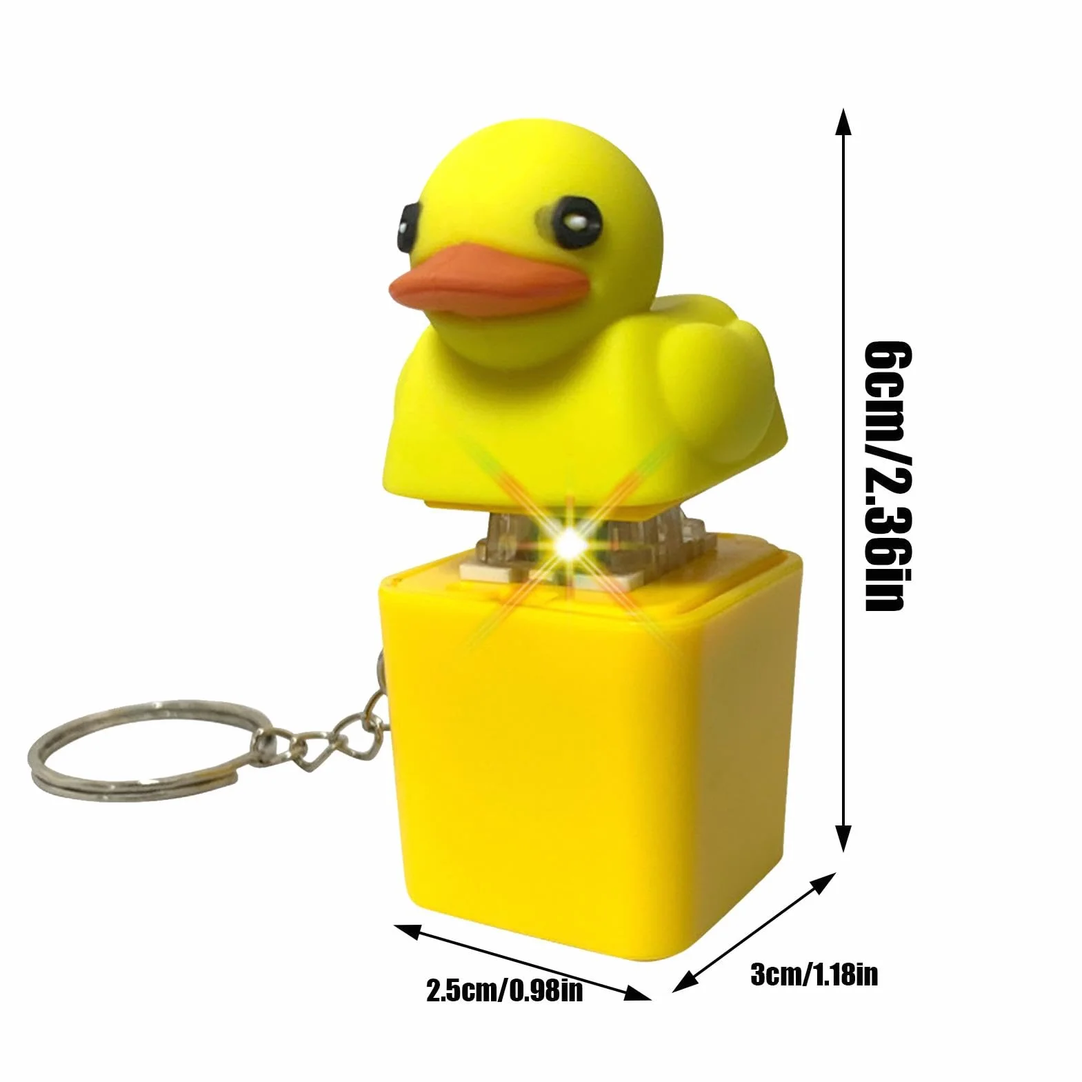 Quacky Duck Fidget Zabawka sensoryczna do redukcji stresu, klawisz klawiatury, nasadki na klawiaturę, zabawka łagodząca niepokój, klik fidget click, brelok do kluczy, redukcja stresu, piszcząca