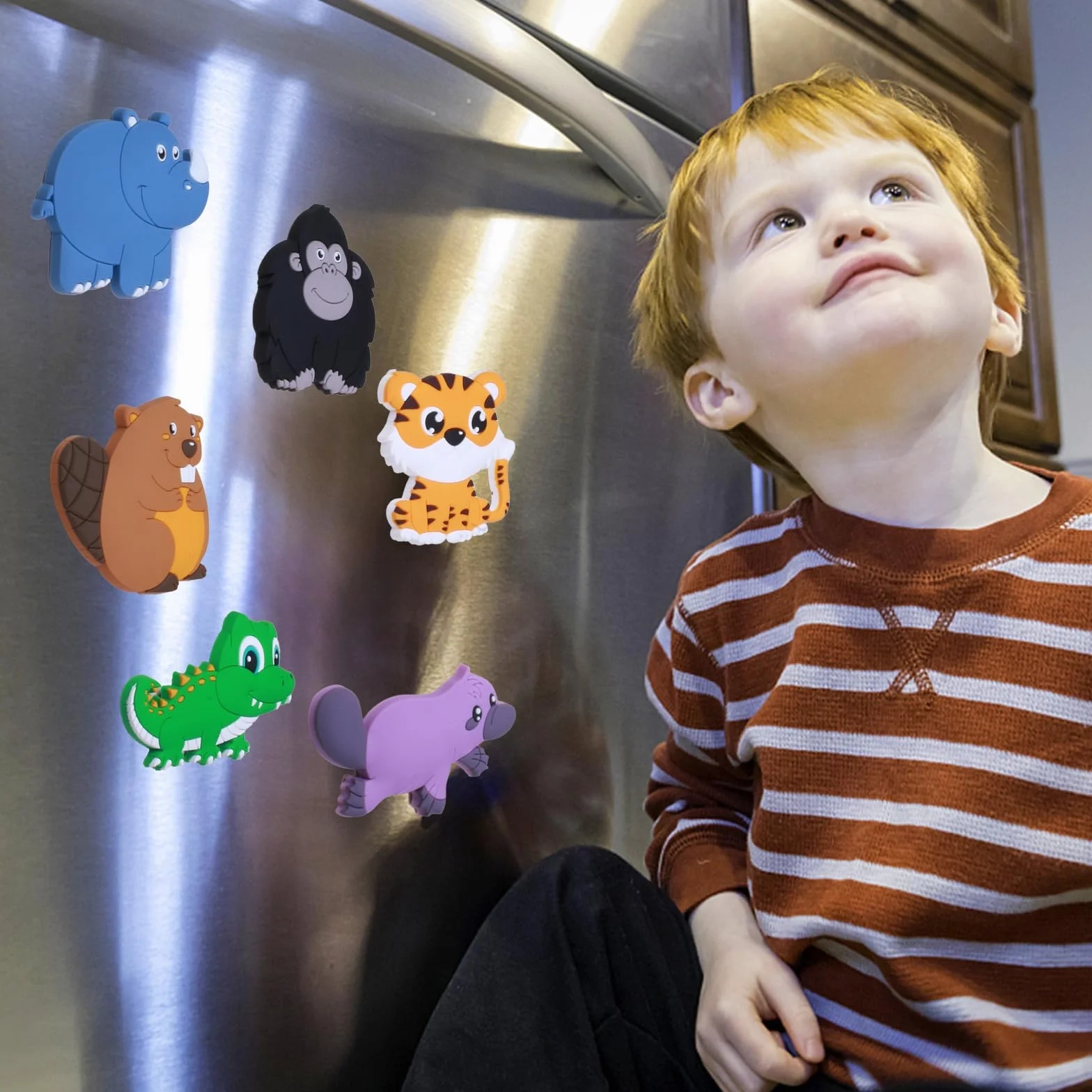 Magnesy na lodówkę i lodówkę są przeznaczone dla małych dzieci, magnesy na lodówkę dla dzieci w wieku szkolnym i niemowlęta oraz magnesy dla niemowląt (16 sztuk zwierząt!)