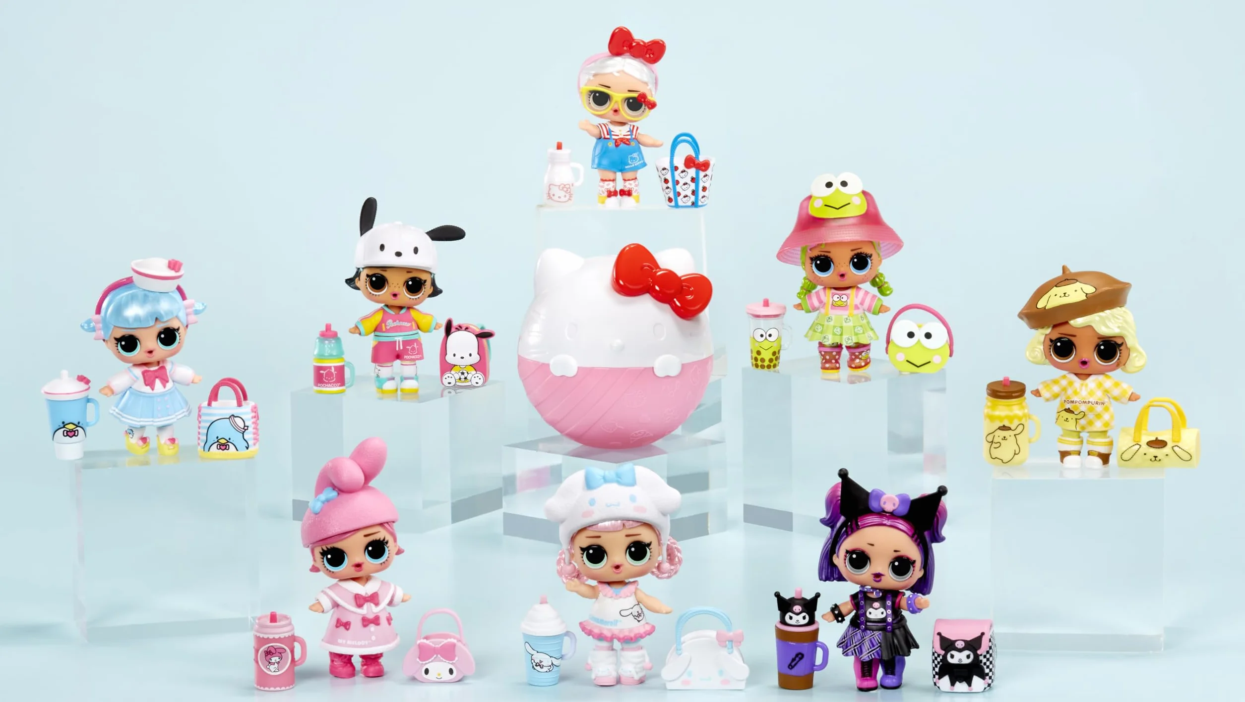 L.O.L. Surprise! Loves Hello Kitty and Friends Tots – Zestaw Zawiera 1 Laleczkę ze Strojami i Akcesoriami, w Opakowaniu w Kształcie Hello Kitty. Opakowanie-niespodzianka. Zbierz wszystkie 8 laleczek