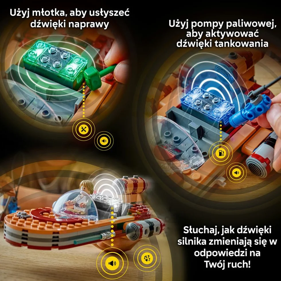 LEGO Star Wars 75420 SMART Play: Śmigacz Luke'a, interaktywna zabawka dla dziecka, zestaw kompatybilny z 1 x SMART Tagiem i minifigurką Luke'a Skywalkera - prezent dla dzieci od 6 lat i fanów