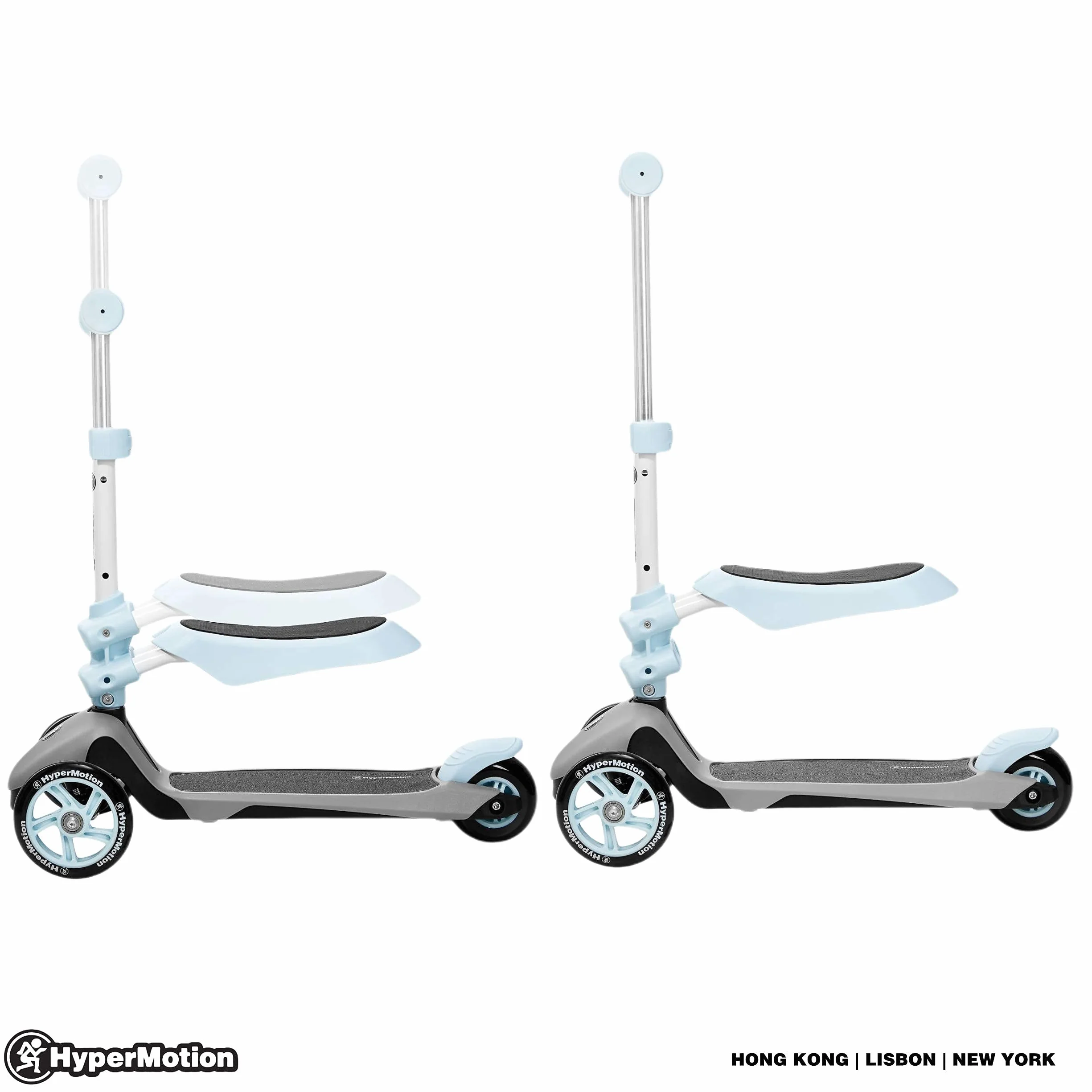 HyperMotion, Hulajnoga dla Dzieci, Balansowa Hulajnoga dla Najmłodszych, 3 w 1, Obciążenie do 20 Kg, Funkcja Jeździka, Regulowana Wysokość Kierownicy, Niebieska