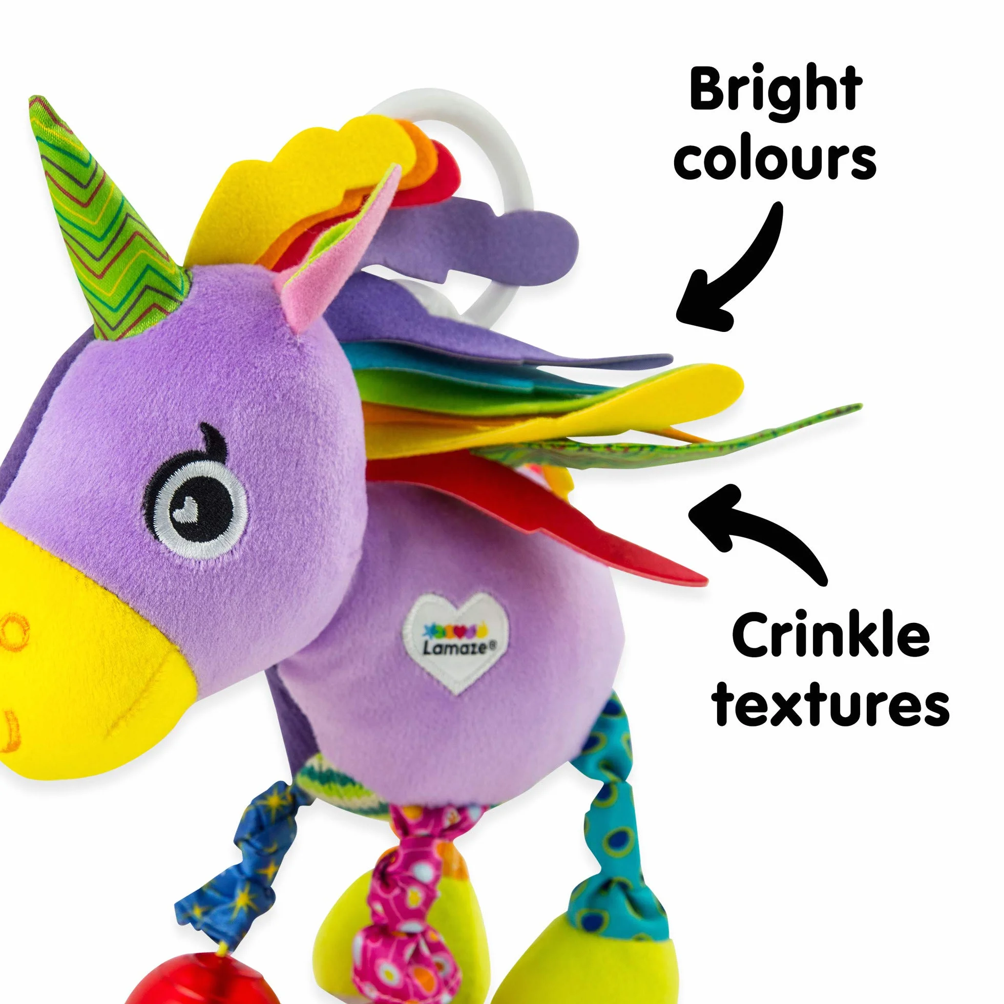 LAMAZE Тilly Twinklewings - Clip on Pram & Pushchair Newborn Baby Toy, Unicorn Toy, Sensory Toy for Babies Boys & Girls From 0-6 Months