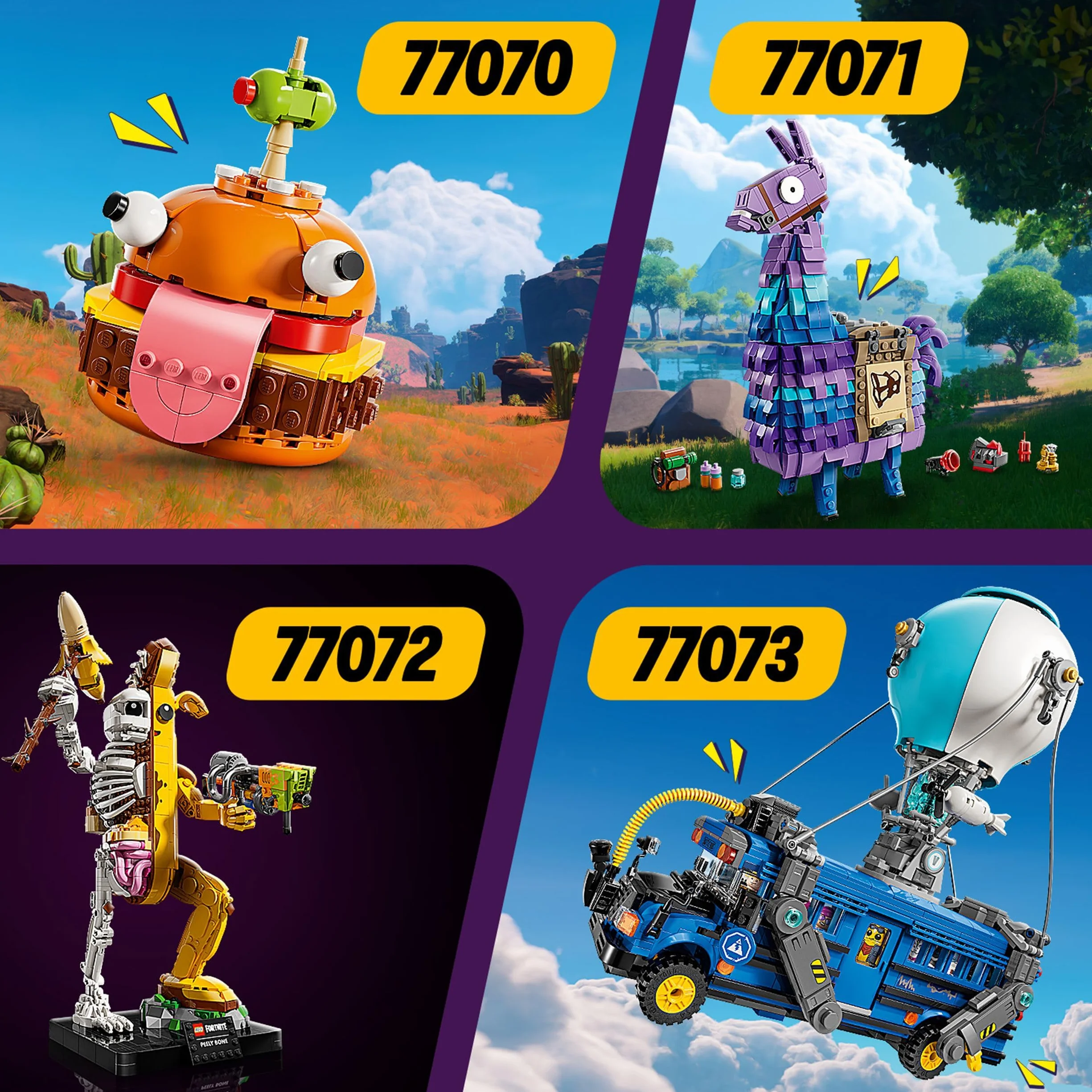 LEGO Fortnite Bus Bojowy, Kolekcjonerska Zabawka dla 10-latka do Zbudowania z 9 Minifigurkami, Zestaw z Pojazdem dla Chłopca i Dziewczynki, Pomysł na Prezent dla Gracza, 77073