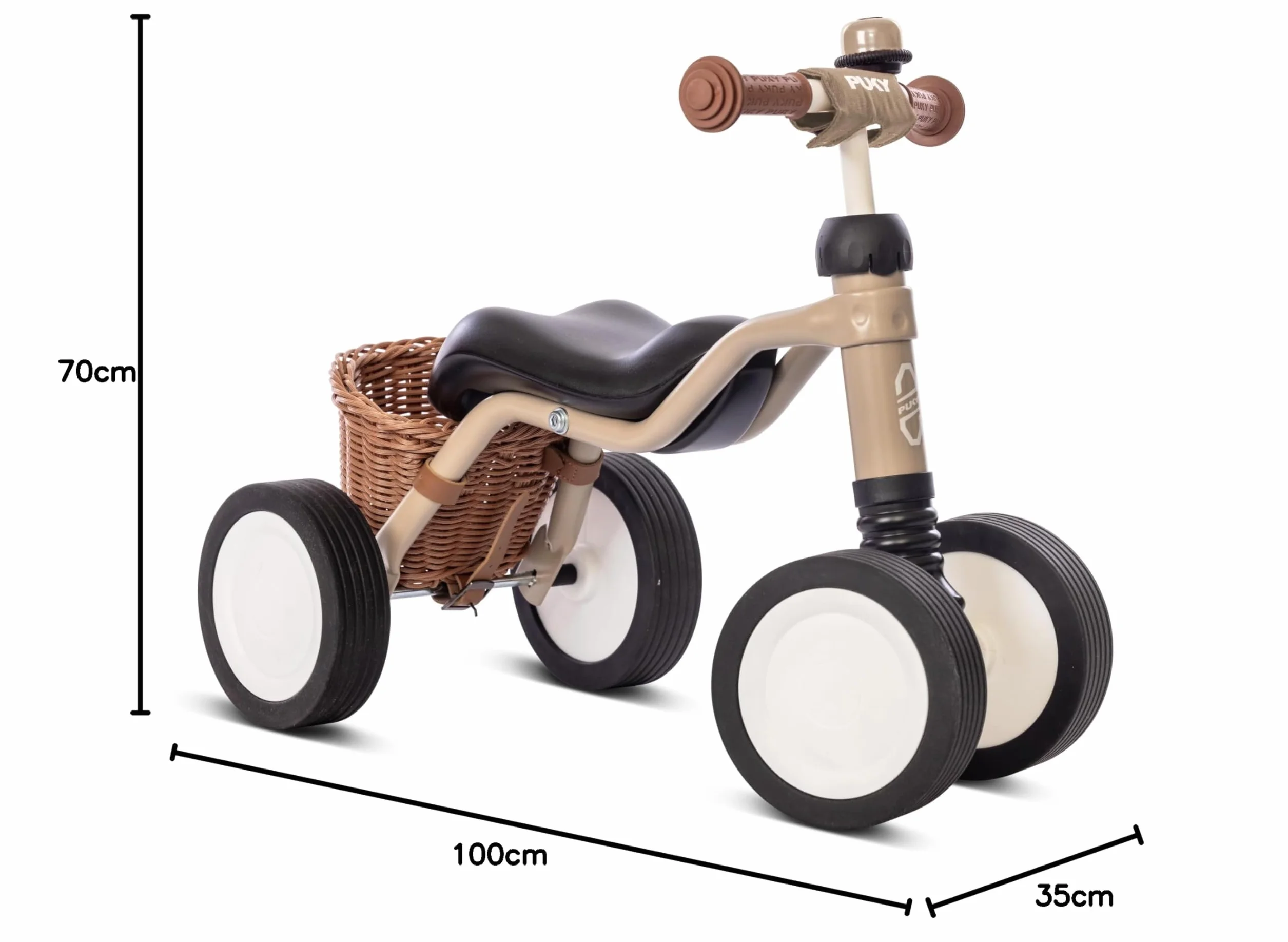 Puky WUTSCH Bundle bezpieczny rower biegowy dla małych dzieci od 1,5 roku życia | pojazd ślizgowy z koszem | oś wahadłowa zapobiega przechyleniu | z uchwytami na kierownicę | ciche koła pływające |