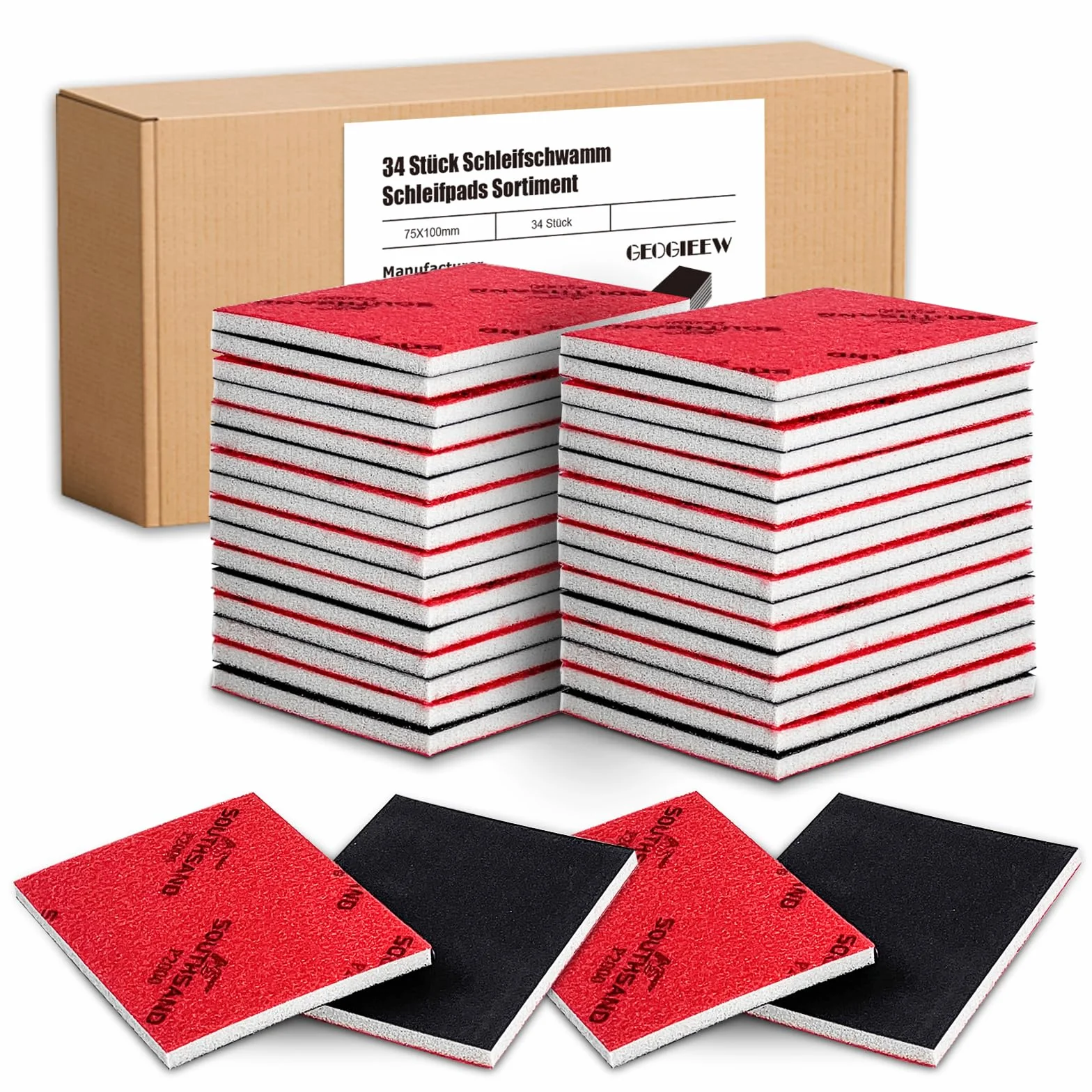 28 sztuk gąbek szlifierskich, płatki szlifierskie o ziarnistości 320-1500, miękka pianka, blok piaskowy, suchy papier ścierny do modeli płyt gipsowo-kartonowych, metalu, drewna, polerowania, mebli
