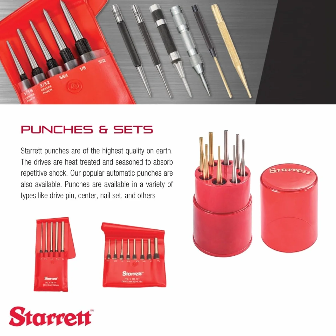 Starrett 18AA Automatyczny dziurkacz środkowy z regulowanym pociągnięciem, długość 10 cm, średnica 7/40 cm