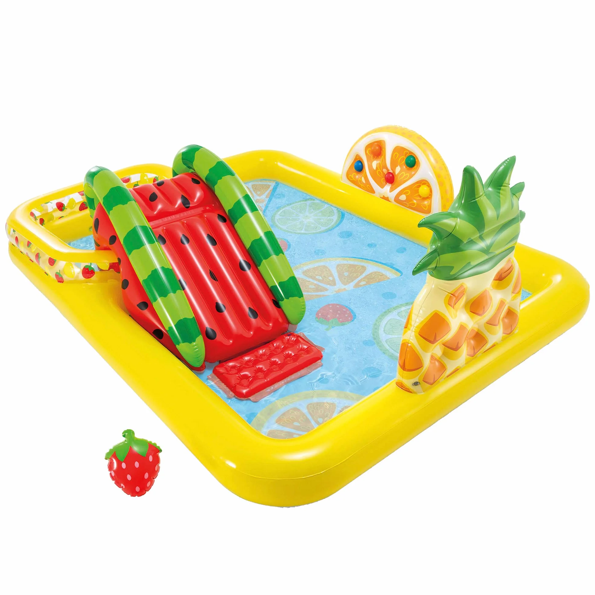 Intex Fun'n Fruity Dmuchany Basen Dziecięcy, Wielokolorowy, 244 x 191 x 91 cm