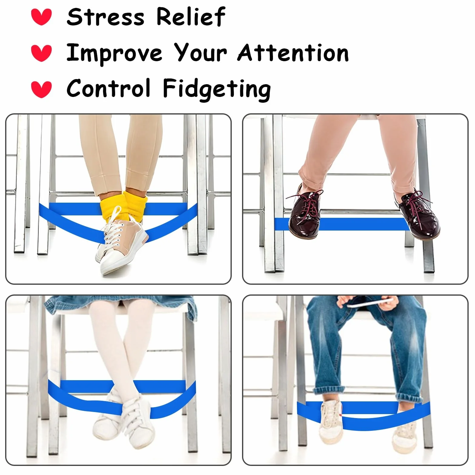 Sensory Room Must Haves dla dzieci ADHD, opaski na krzesła z narzędziami Fidgety dla dzieci Adhd
