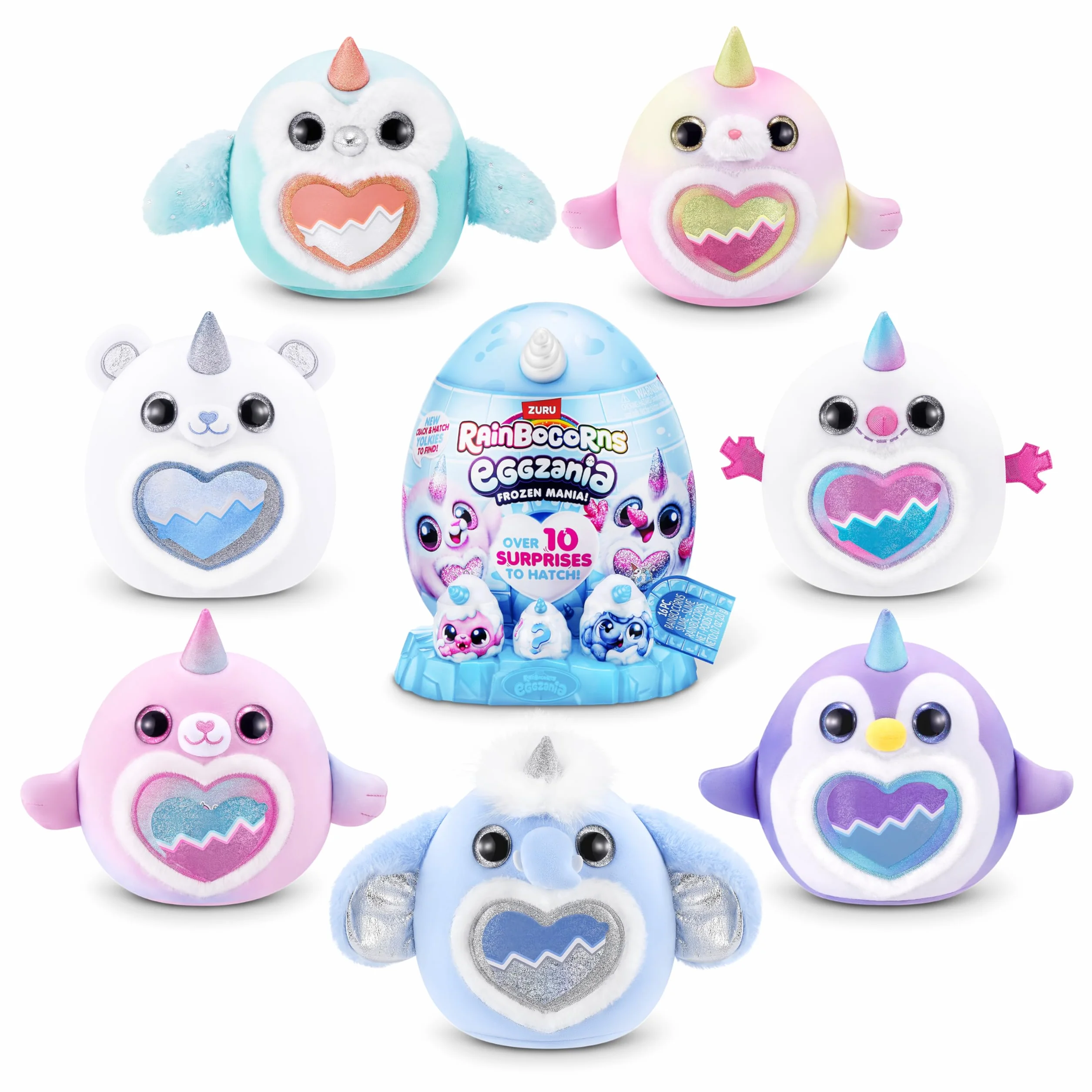 Rainbocorns Eggzania Frozen Mania od ZURU, kolekcjonerska pluszowa zabawka dla dziewczynek 3+, Glacia
