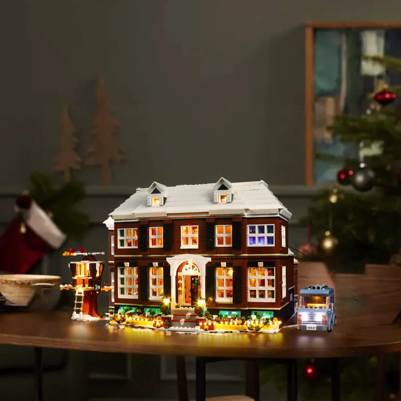 Zestaw świateł LED do Lego Home Alone, zdalne sterowanie dekoracyjne oświetlenie do Lego 21330 ekskluzywny zestaw kolekcjonerski