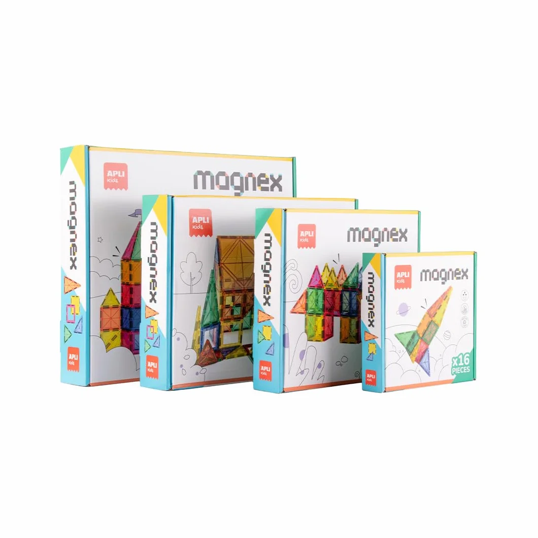 APLI Kids 20138 - Magnex 100 sztuk Magnex Zestaw konstrukcyjny | Zestaw 3D dla dzieci 3+| Kolorowe magnesy geometryczne | Zabawka edukacyjna Steam dla kreatywności i rozwoju poznawczego