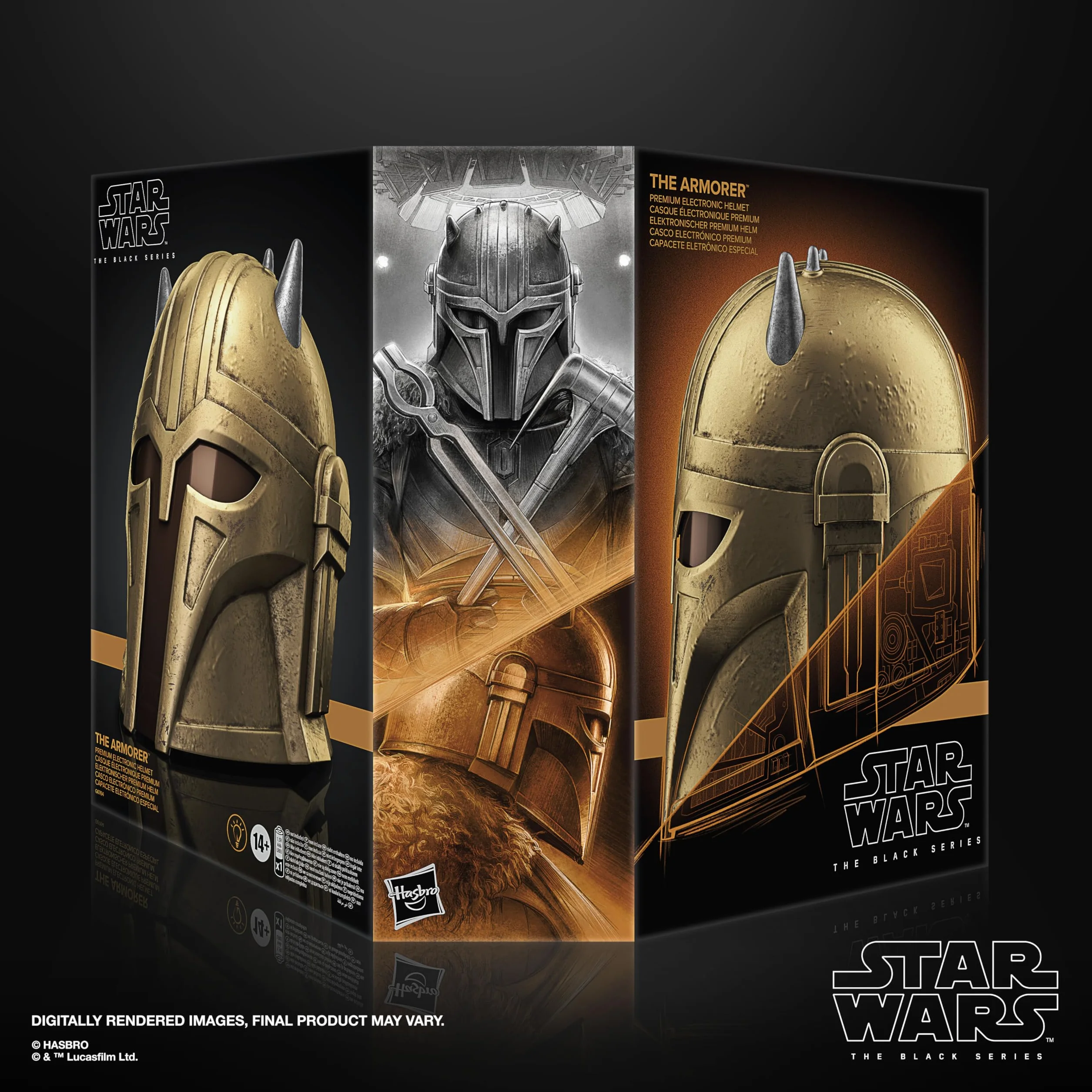 Wysokiej jakości elektroniczny hełm Zbrojmistrzyni z kolekcji Star Wars The Black Series, zabawka tematyczna, wiek: od 14 lat