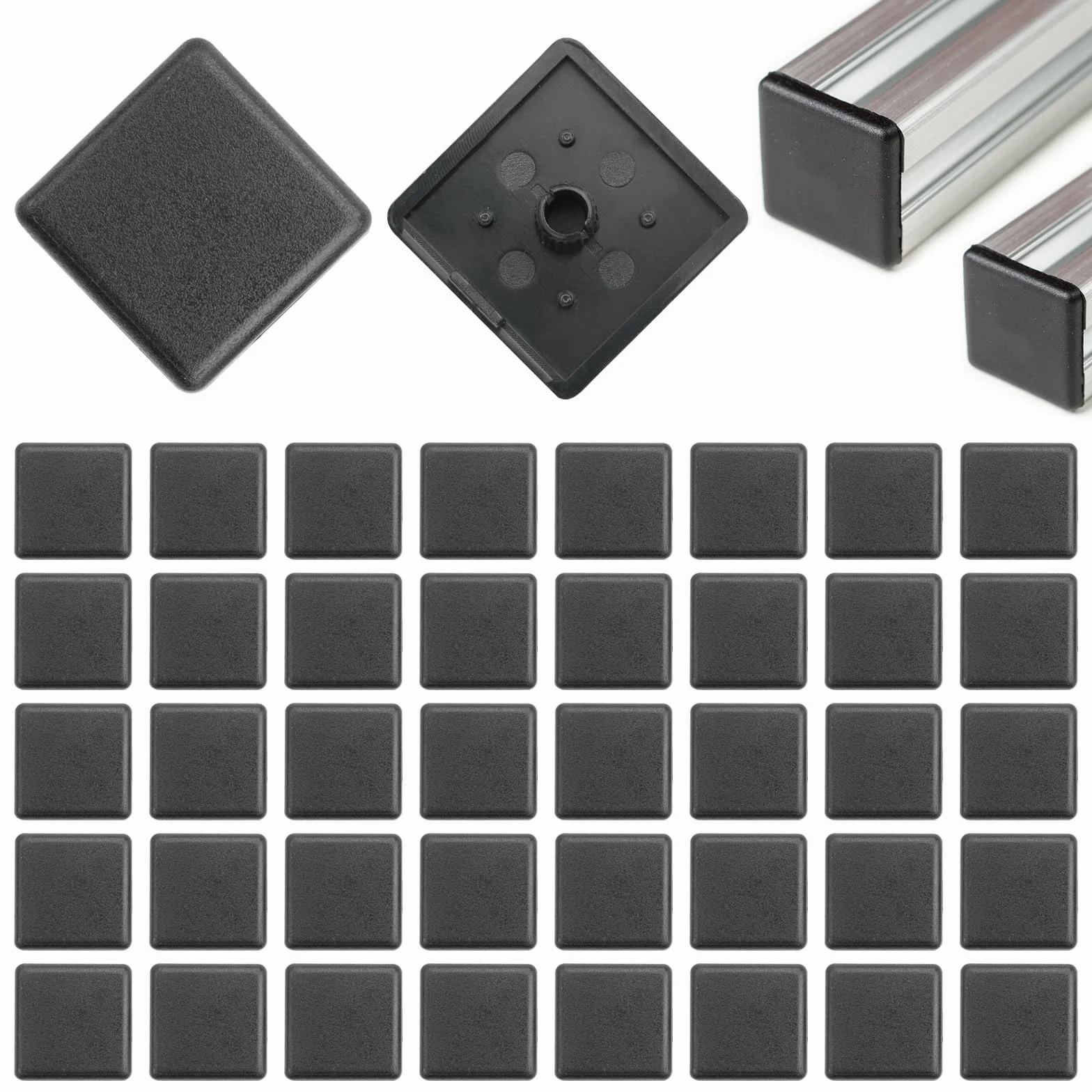 40 sztuk zaślepek profilu aluminiowego 30 x 30, zaślepki z profilu aluminiowego, etui ochronne z tworzywa sztucznego do profili aluminiowych 3030, norma europejska, przemysłowe profile aluminiowe,