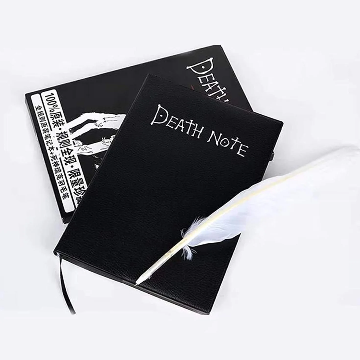 Notatnik Death Note z piórem, naszyjnik w kształcie litery L i brelok, modny notatnik z motywem anime, notatnik, cosplay, najlepszy prezent dla miłośników cosplay, może być używany jako pamiętnik i