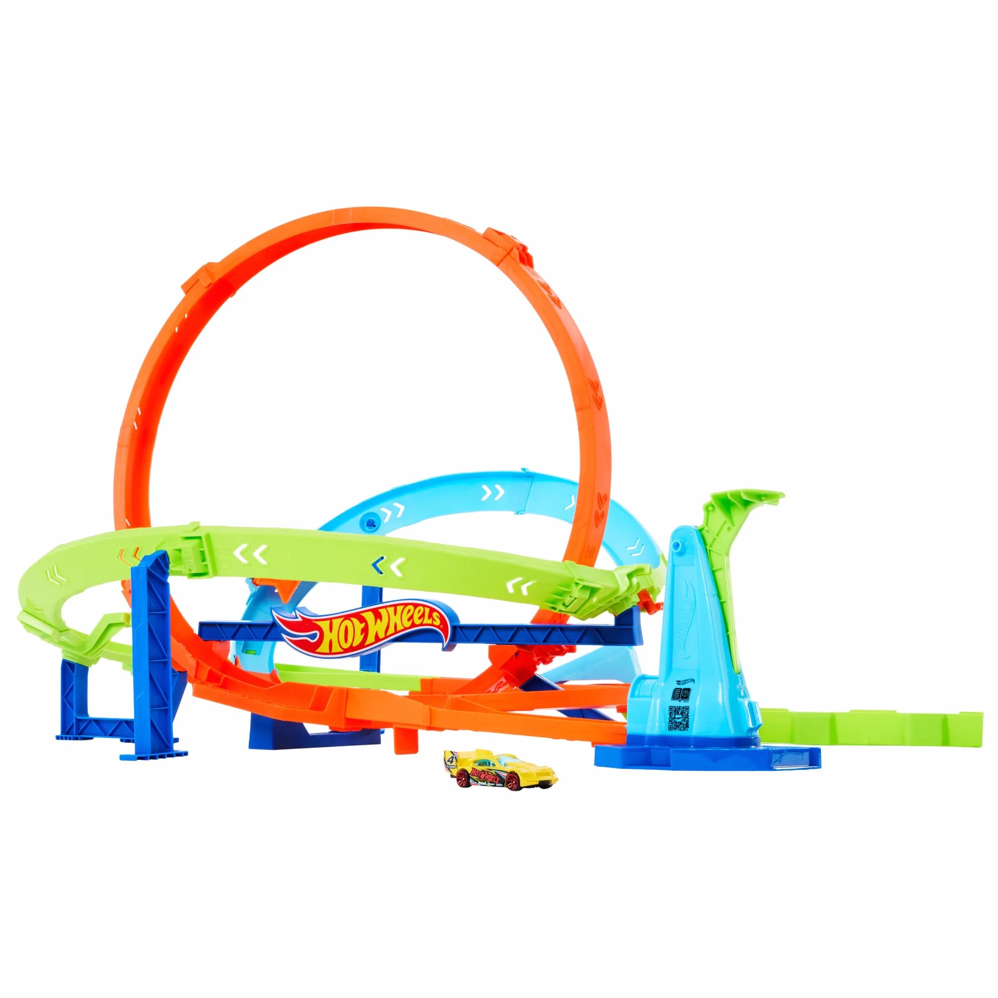 Hot Wheels Let's Race – Na start! - Netflix - Zakręcone tornado Zestaw z 2 sposobami zabawy i 1 samochodzikiem Hot Wheels, łatwe przechowywanie, HXM94