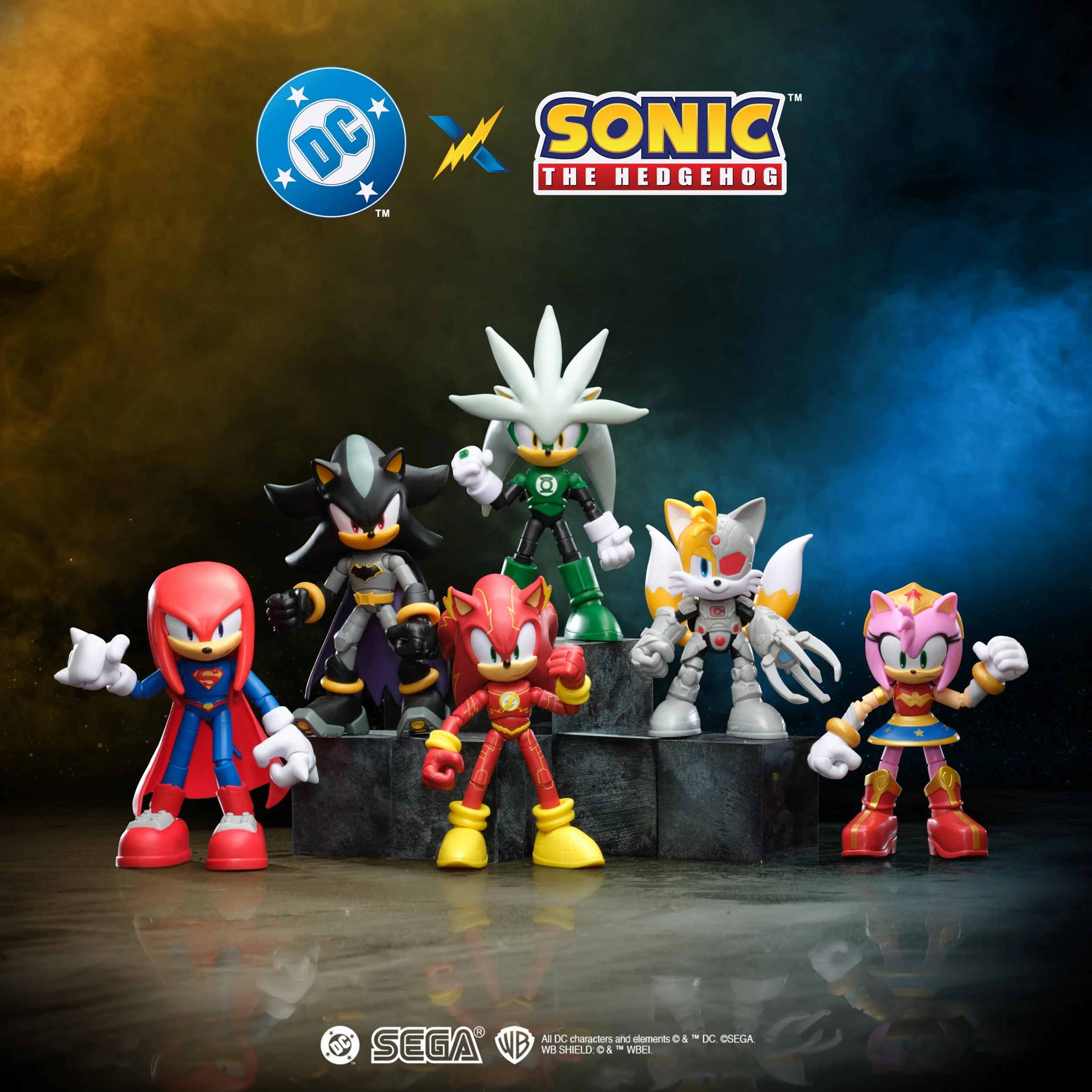 Figurka akcji DC x Sonic the Hedgehog jako Flash, 5" / 13 cm, oficjalna licencja Jakks Pacific, niezwykle szczegółowa i wyprofilowana konstrukcja, opakowanie kolekcjonerskie
