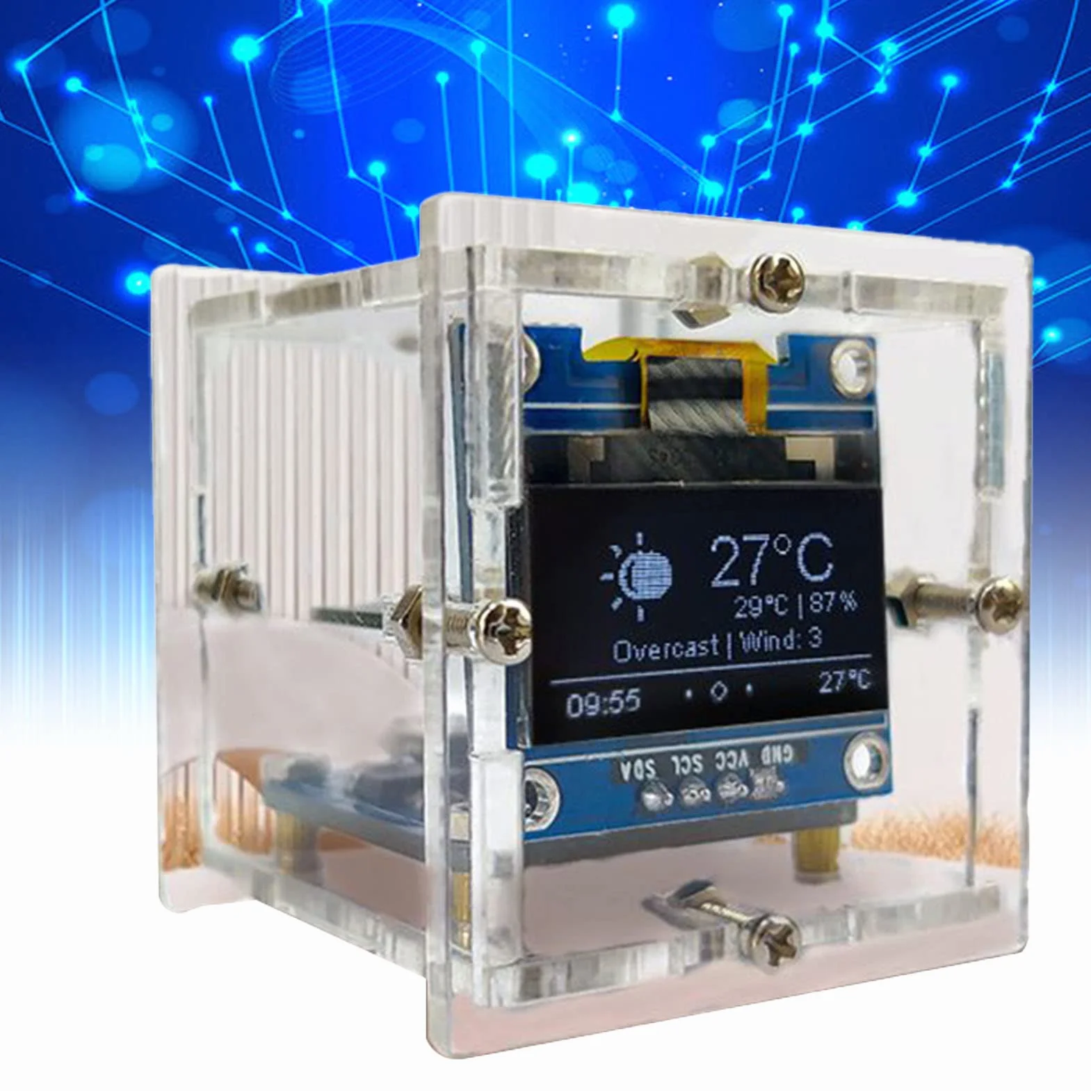 Cyfrowy Elektroniczny Minizegar Zestaw do Samodzielnego Montażu Budzik DIY Zestaw Modułu Rozrządu DIY Zestaw Elektroniki do Projektów Związanych z Nauką i Nauczaniem, Powłoka Akrylowa Organiczna Dioda