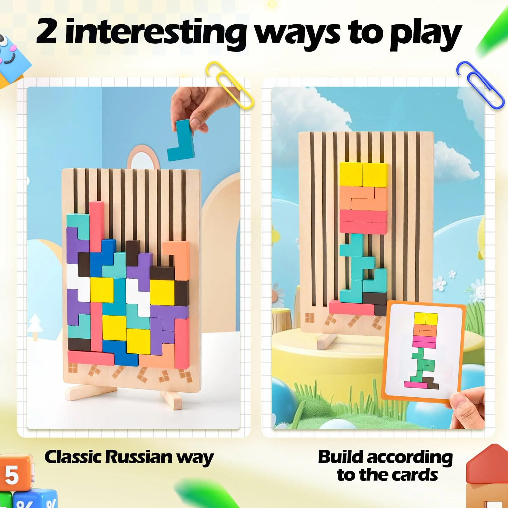 Tetris puzzle dla dzieci, zabawki edukacyjne, puzzle LegnoTetris, Montessori Games 3 4 5 6 lat, gry dla dzieci, inteligencja układanki, prezent edukacyjny dla dzieci