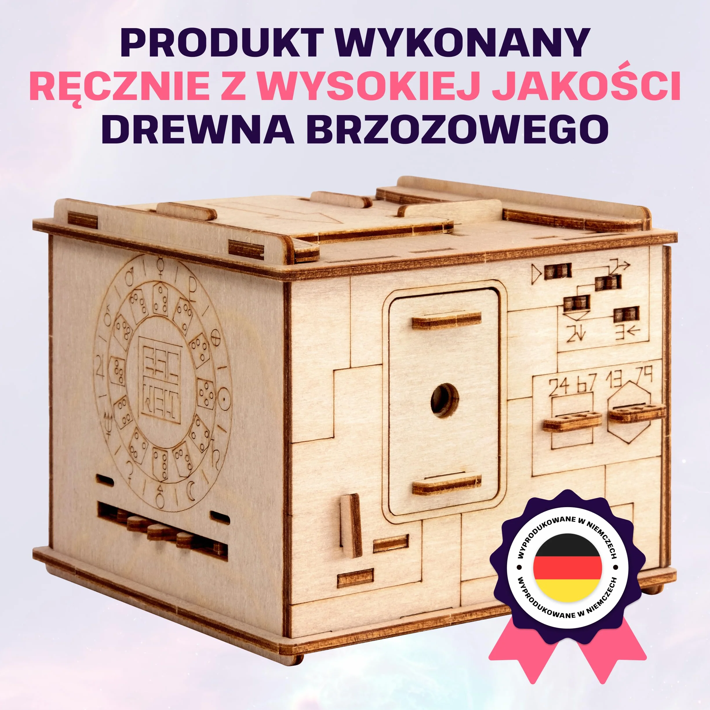 ESC WELT Space Box - Drewniane Pudełko Układanka z Brzozy dla Nastolatków - Zaawansowana Drewniana łamigłówka dla Przyjęcia Urodzinowego i Wieczoru Rodzinengo - 3D Drewniane Pudełko Układanka