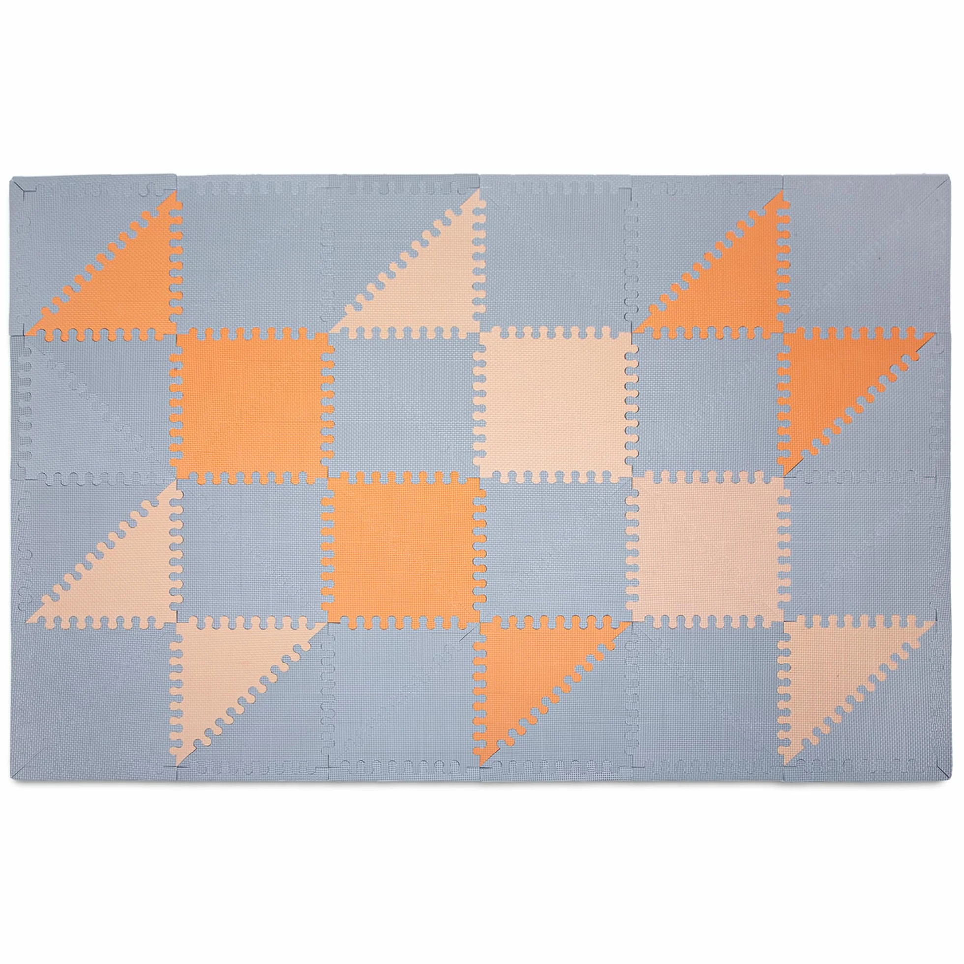 Hakuna Matte Stylowa Mata Piankowa Puzzle 1,8x1,2m – Duży Dywan do Zabawy dla Niemowląt i Dzieci. Gruba, Miękka Mata Podłogowa, Jasnoszary, Brzoskwiniowy i Pomarańczowy
