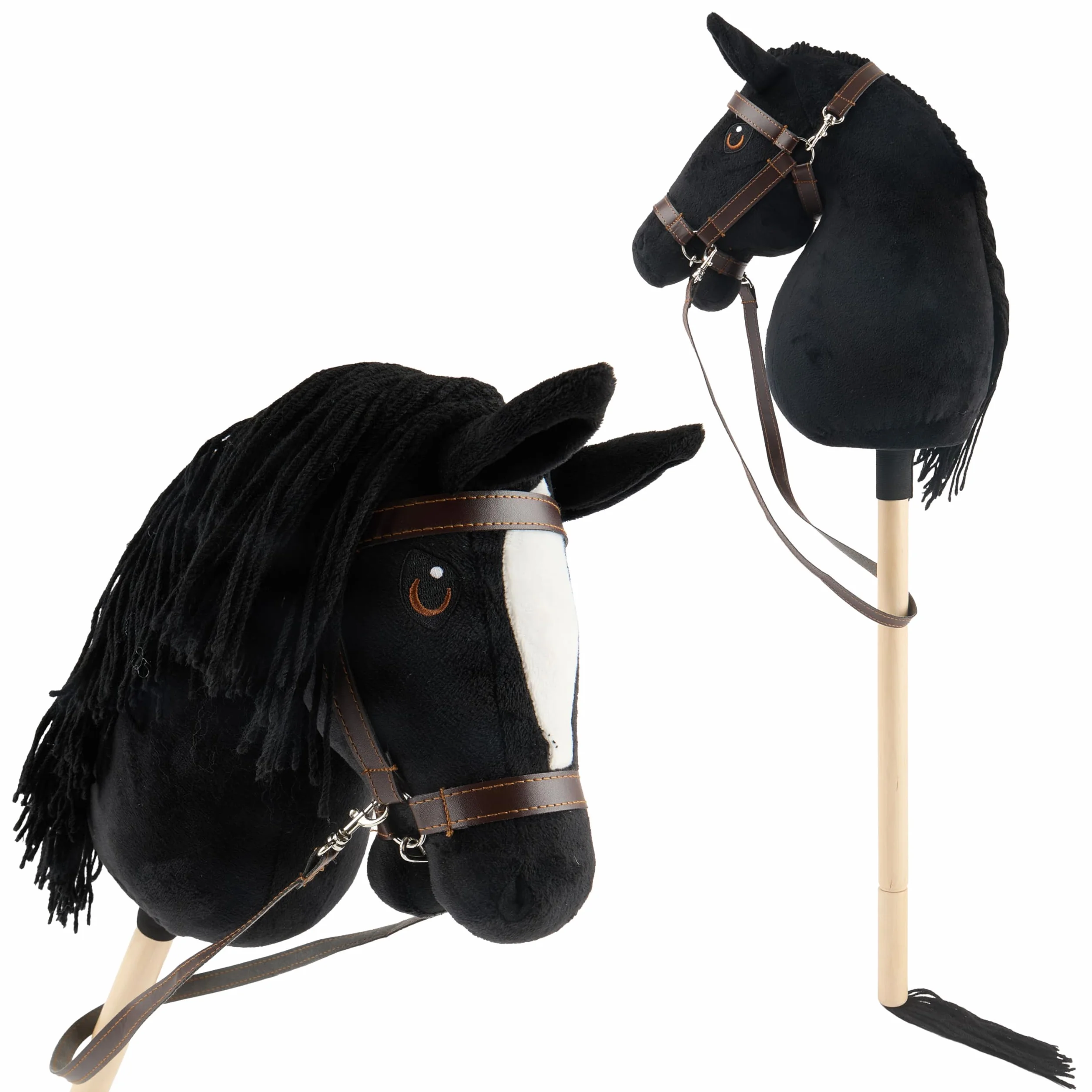 Bieco Hobby Horse konik na kijku, rap, rozmiar S, z wyciągami, zdejmowany kij i ogon, do jazdy konnej, ujeżdżenia i gier, hobby