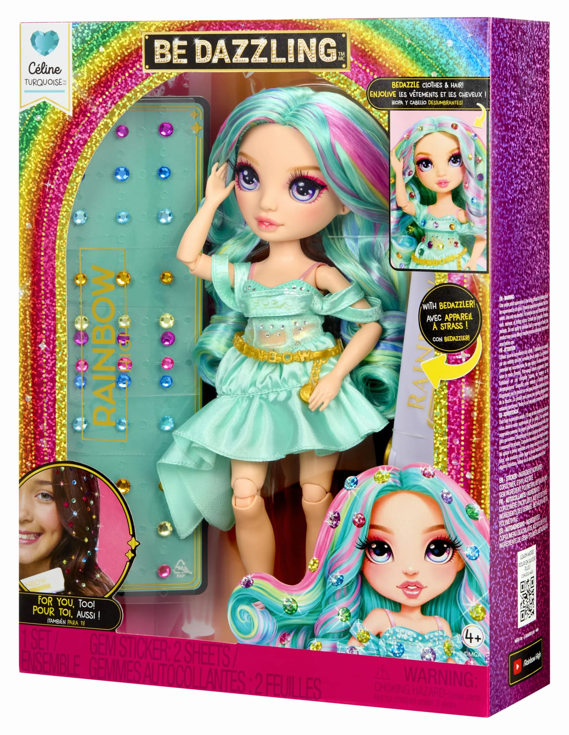 Rainbow High Be Dazzling Celine Turquoise 28 cm Lalka z Narzędziem do Ozdabiania