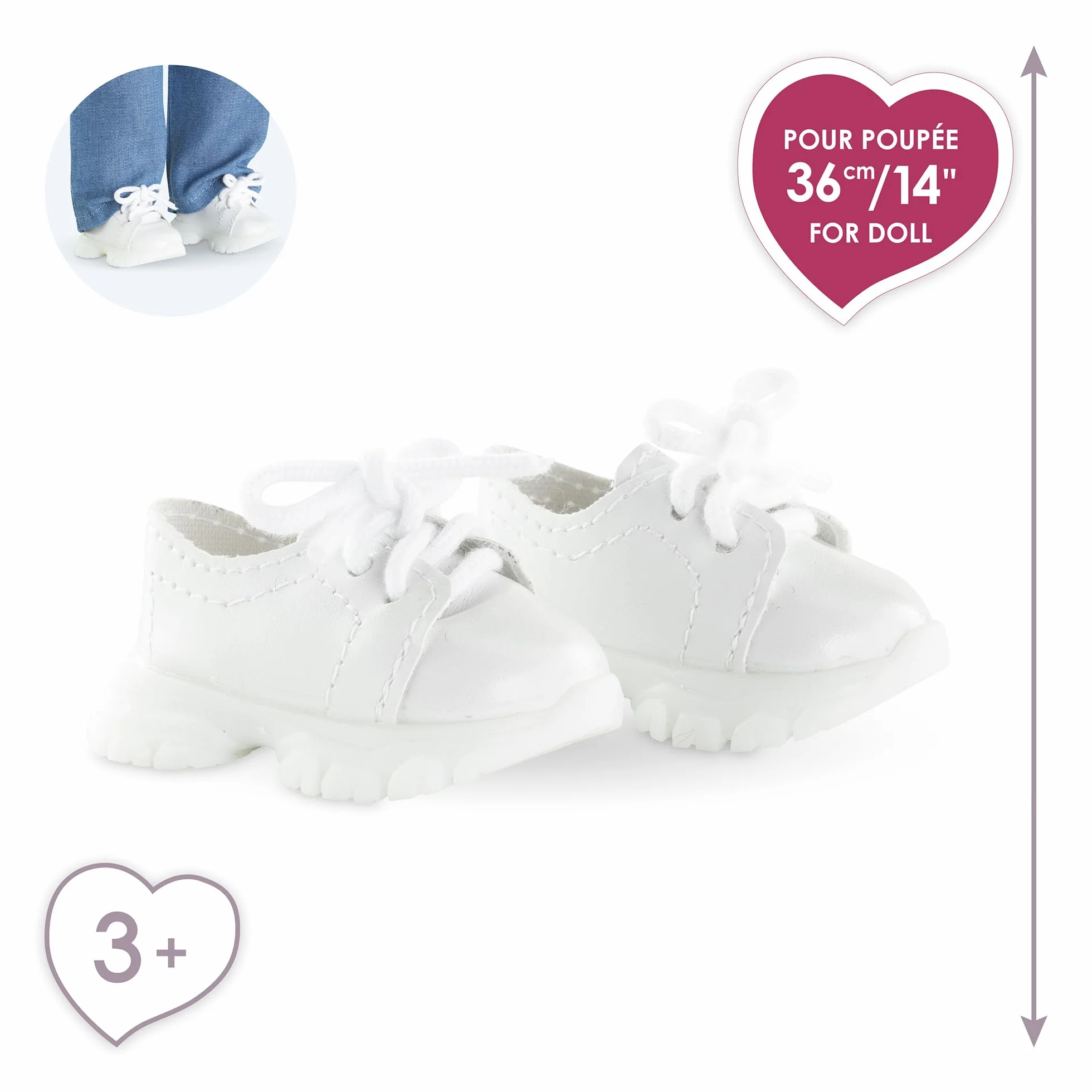 Ma Corolle - Sneakersy sportowe, białe, buty, dla lalki Ma Corolle, 36cm, od 3 lat, 9000212980