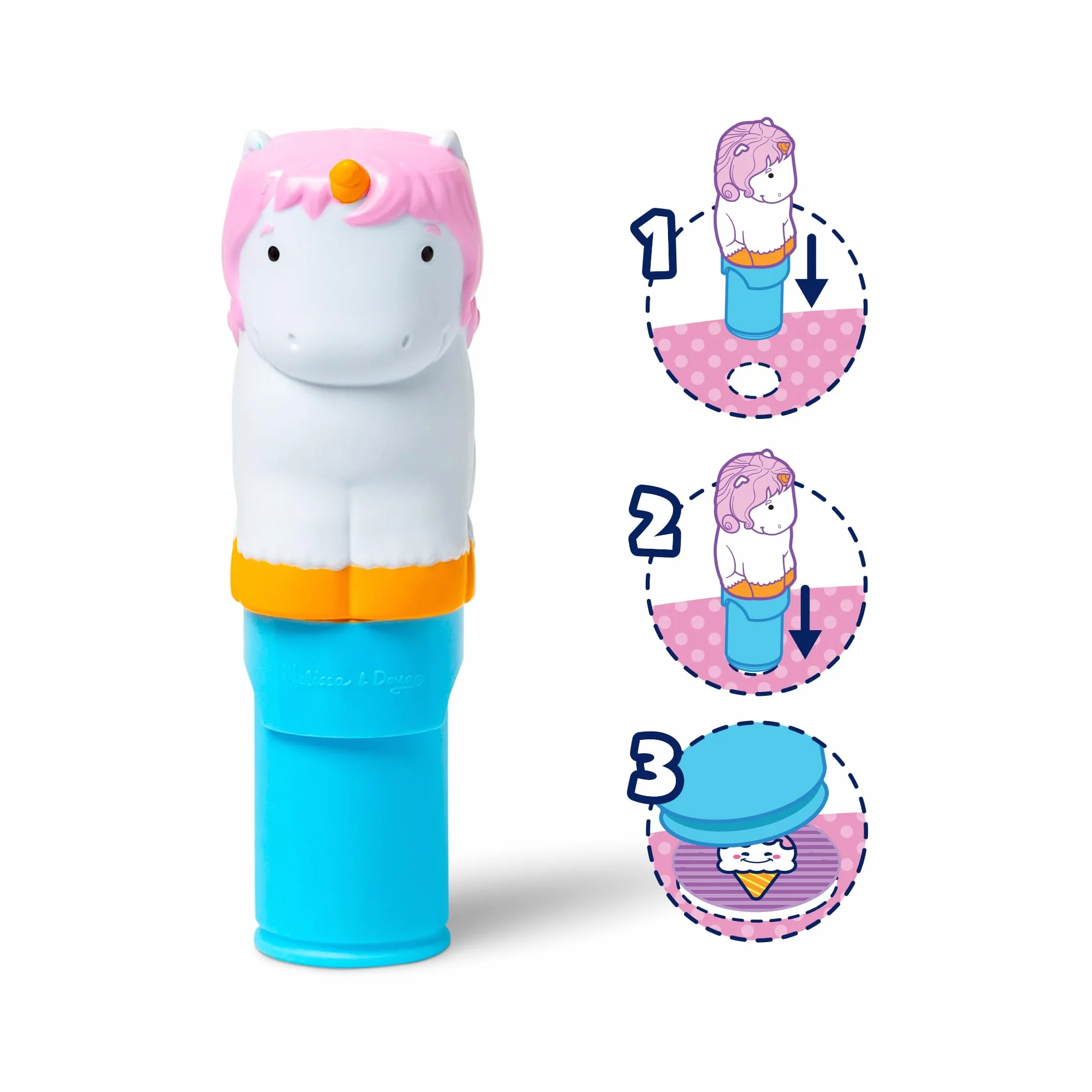 Melissa & Doug Naklejka WOW! 24-stronicowy znacznik naklejek i blok aktywności z 300 naklejkami - jednorożec, gra edukacyjna dla dzieci, 3 lata - certyfikat FSC